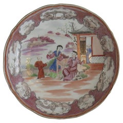 Early Miles Mason Saucer Dish Porcelain Boy at Door Pattern, circa 1805