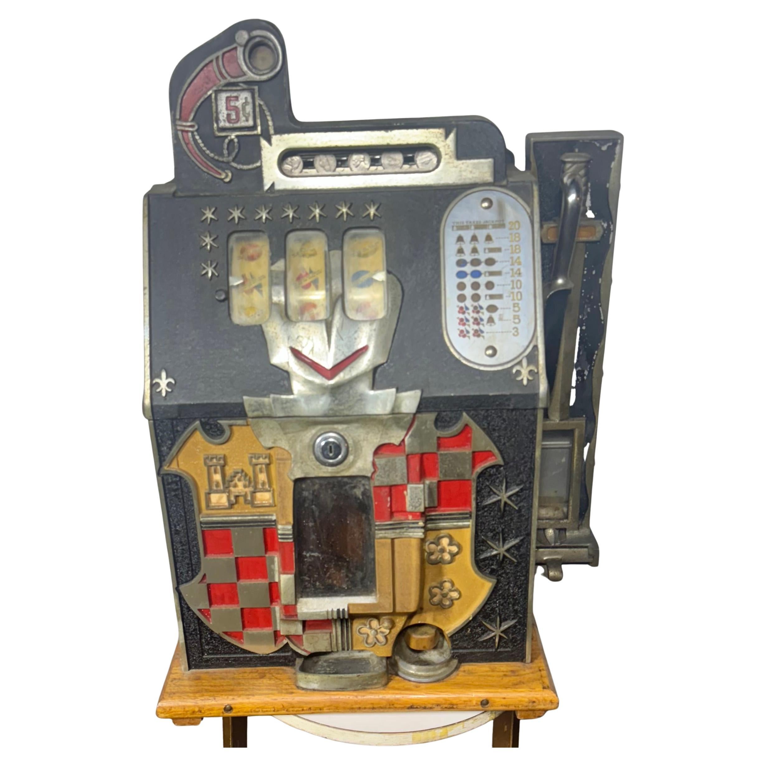 Machine à sous Early Mills Castle Front avec récompense en or Distributeur de jetons/gommes