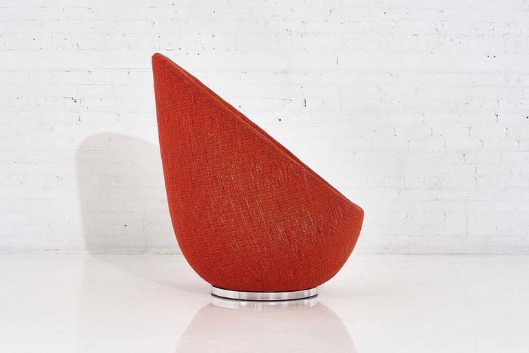 Chrome Early Milo Baughman Swivel Egg Chair, 1960 For Sale