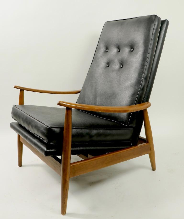 Mid-Century Modern Early Milo Baughman for James Furniture Reclining Lounge Chair with Ottoman
