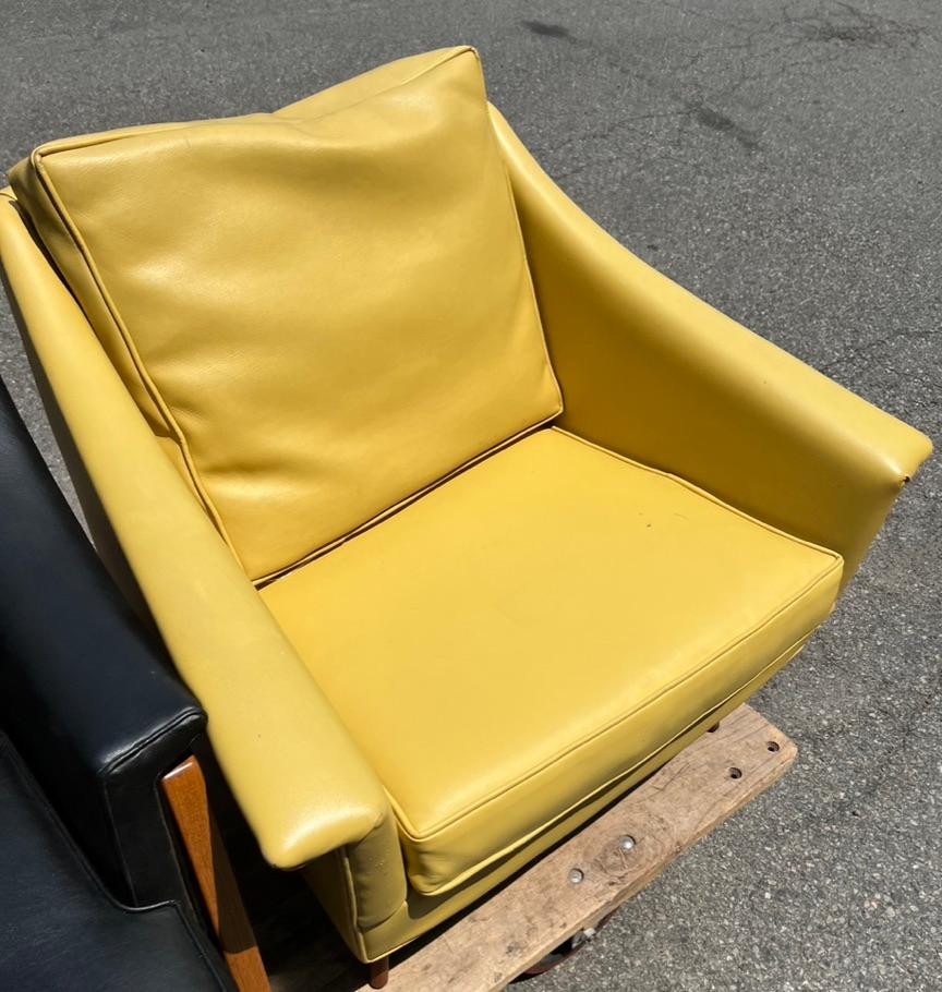 Early Milo Baughman Yellow Modern Lounge Chair, James Inc, Thayer Coggin, 1950s 1
