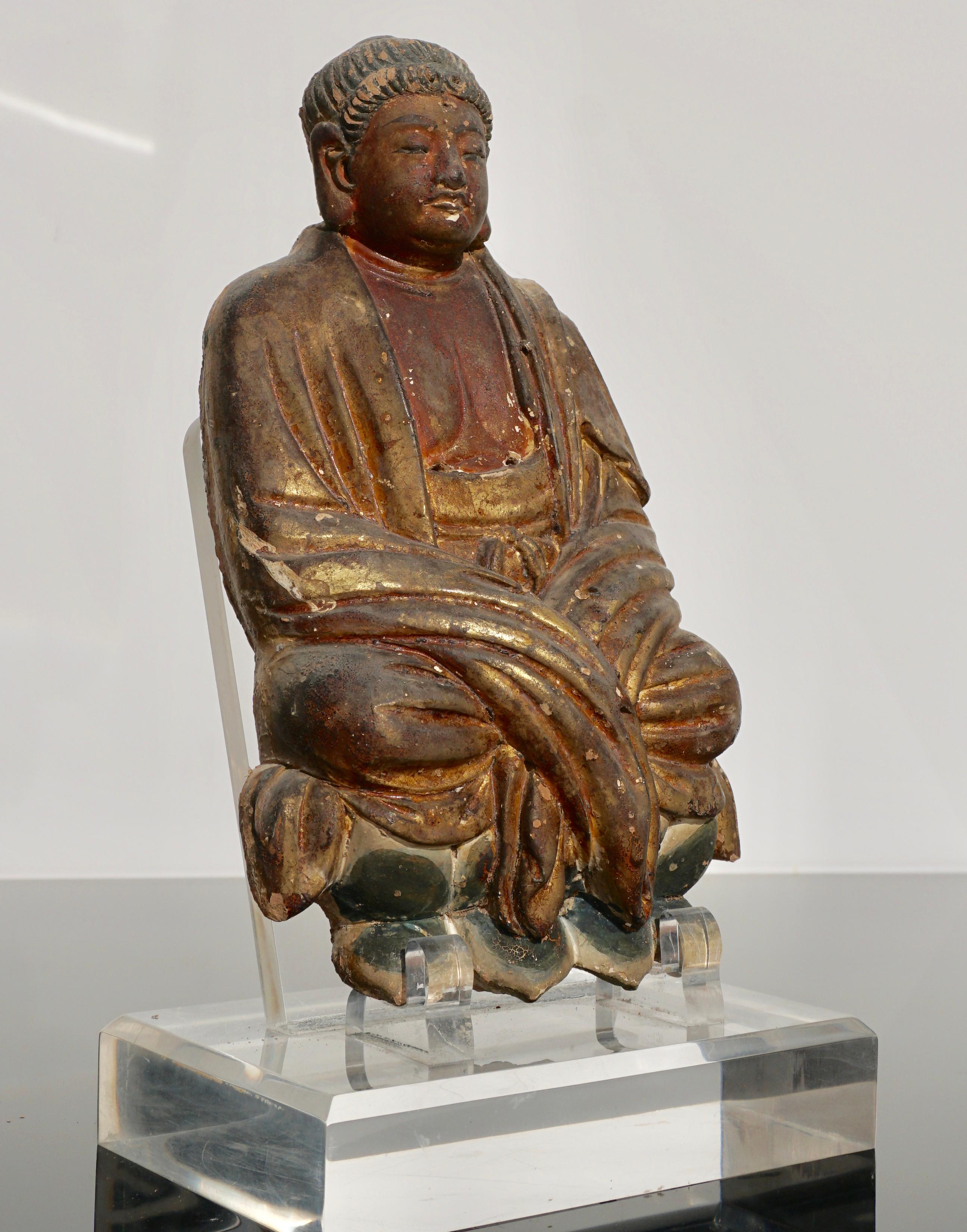 Frühe chinesische Buddha-Statue aus der Ming Dynasty, ca. 14. Jahrhundert (Chinesisch) im Angebot