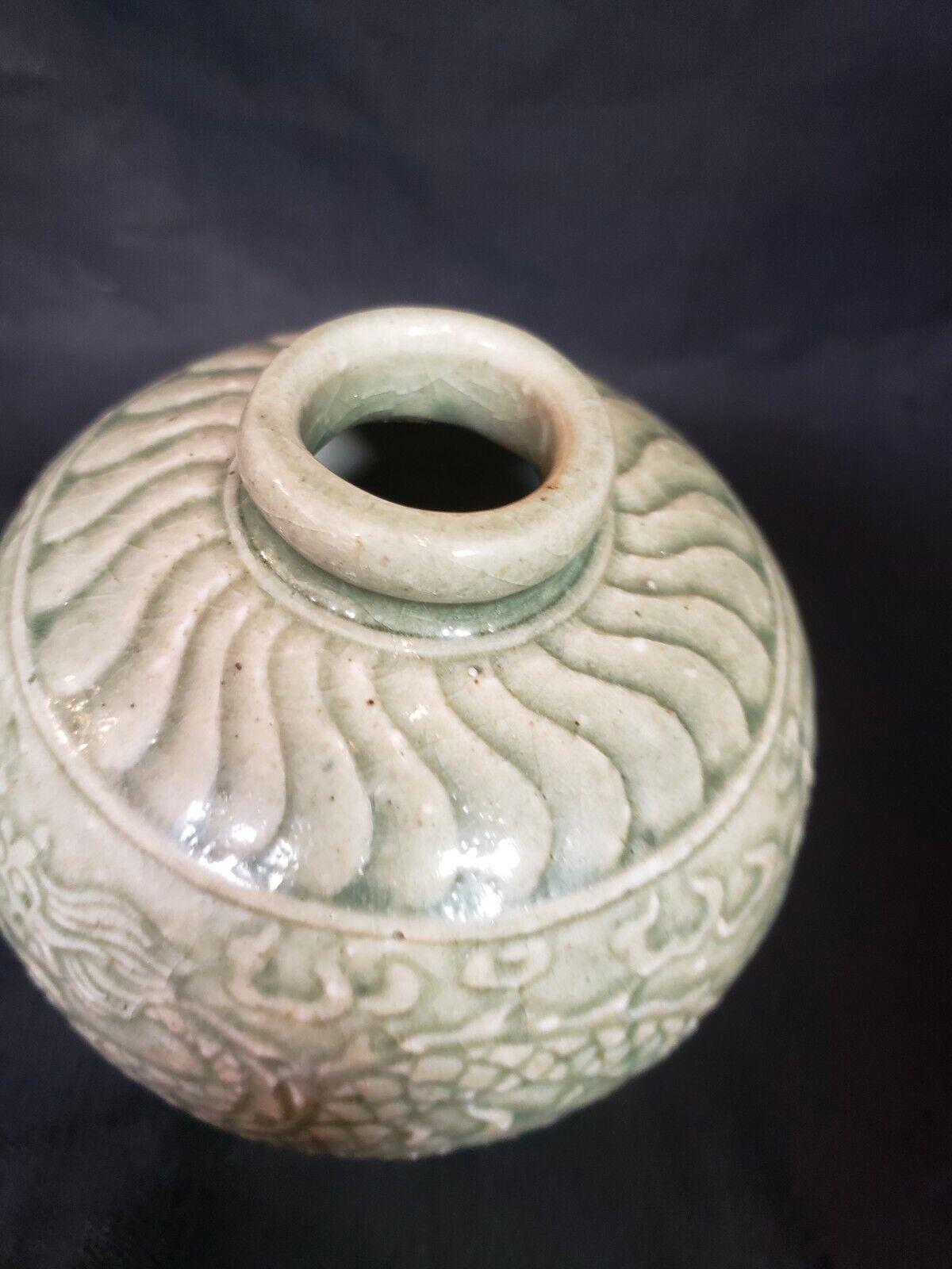 Glazed Early Ming, Floral Pattern Porcelain Plum Vase For Sale