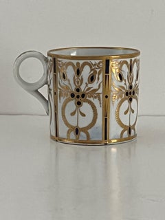 Frühe Kaffeedose aus Minton-Porzellan, handbemalt, Muster 53, England, um 1805