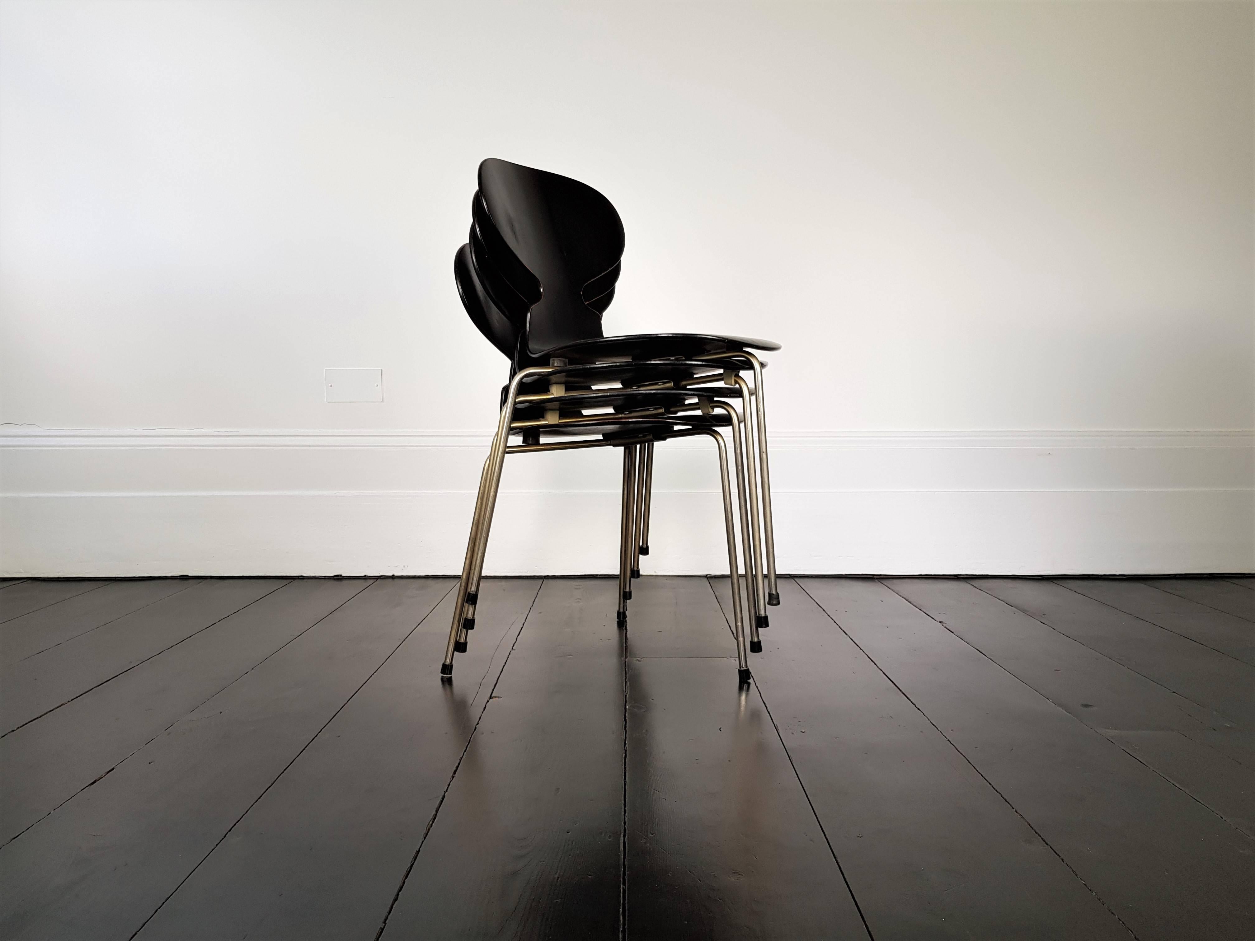 Danish Early Model 3100 'Ant' Chairs by Arne Jacobsen for Fritz Hansen Designed in 1952
