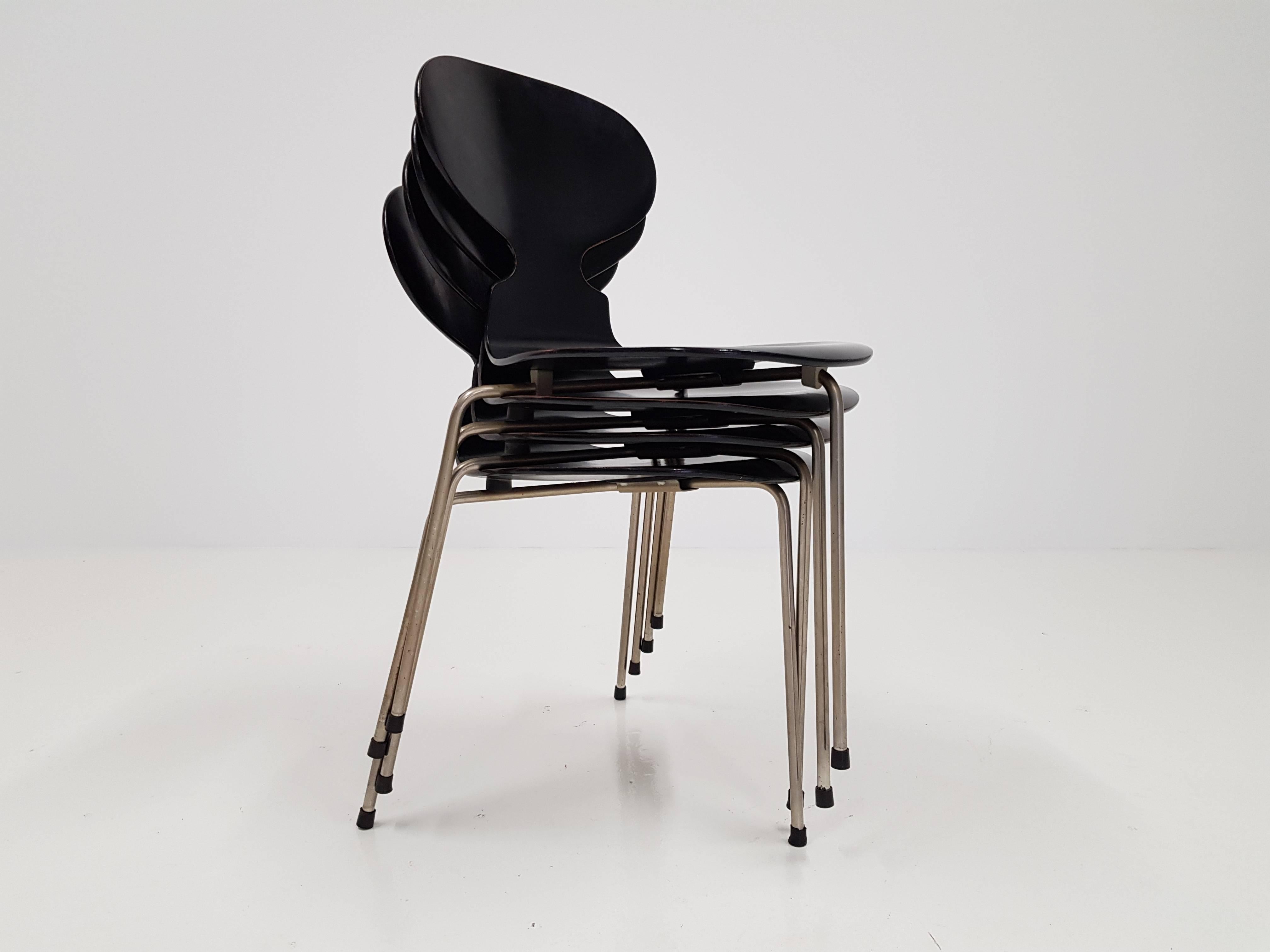 20th Century Early Model 3100 'Ant' Chairs by Arne Jacobsen for Fritz Hansen Designed in 1952
