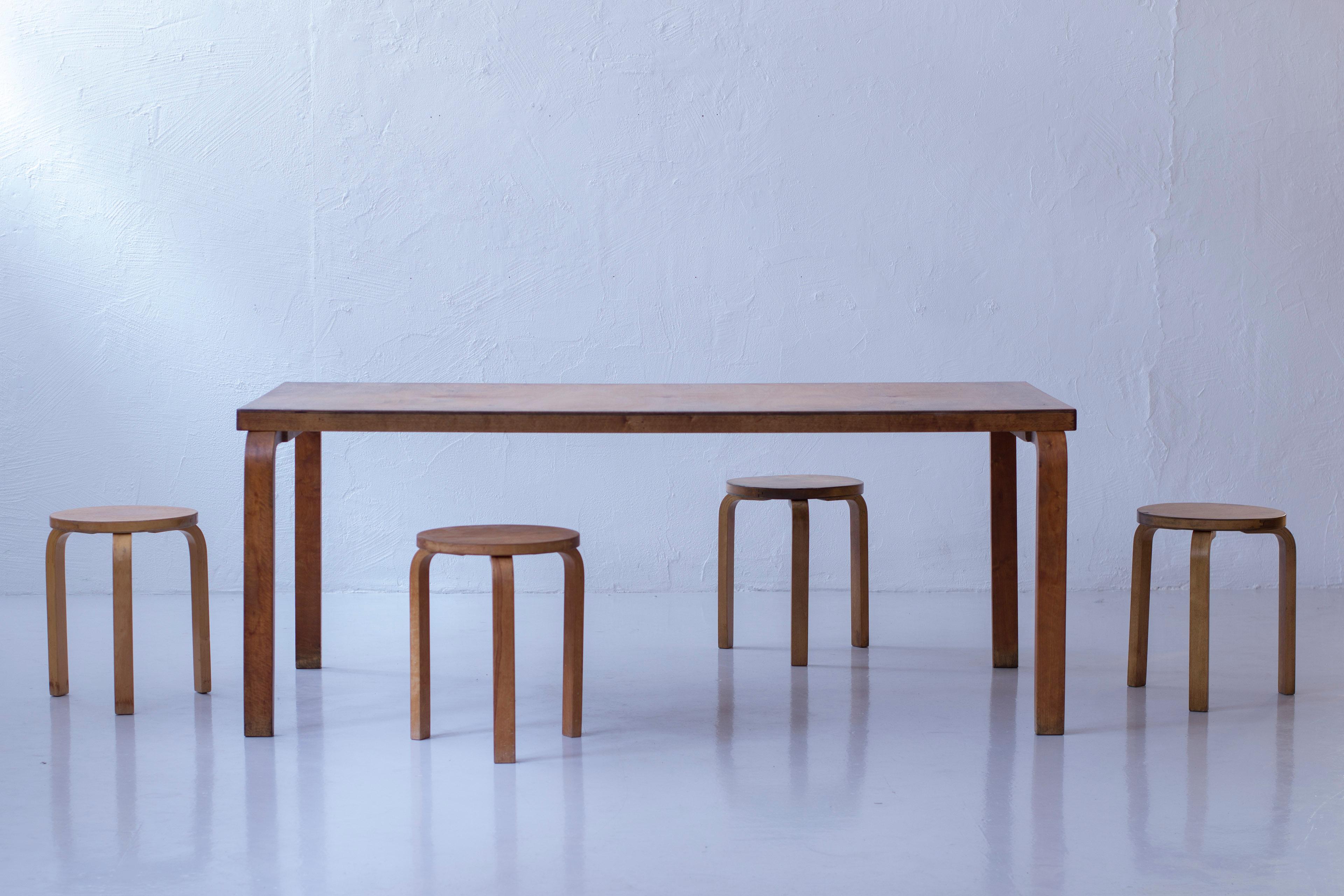 Mid-20th Century Early model 83 birch dining table by Alvar Aalto, Finland, 1930s For Sale