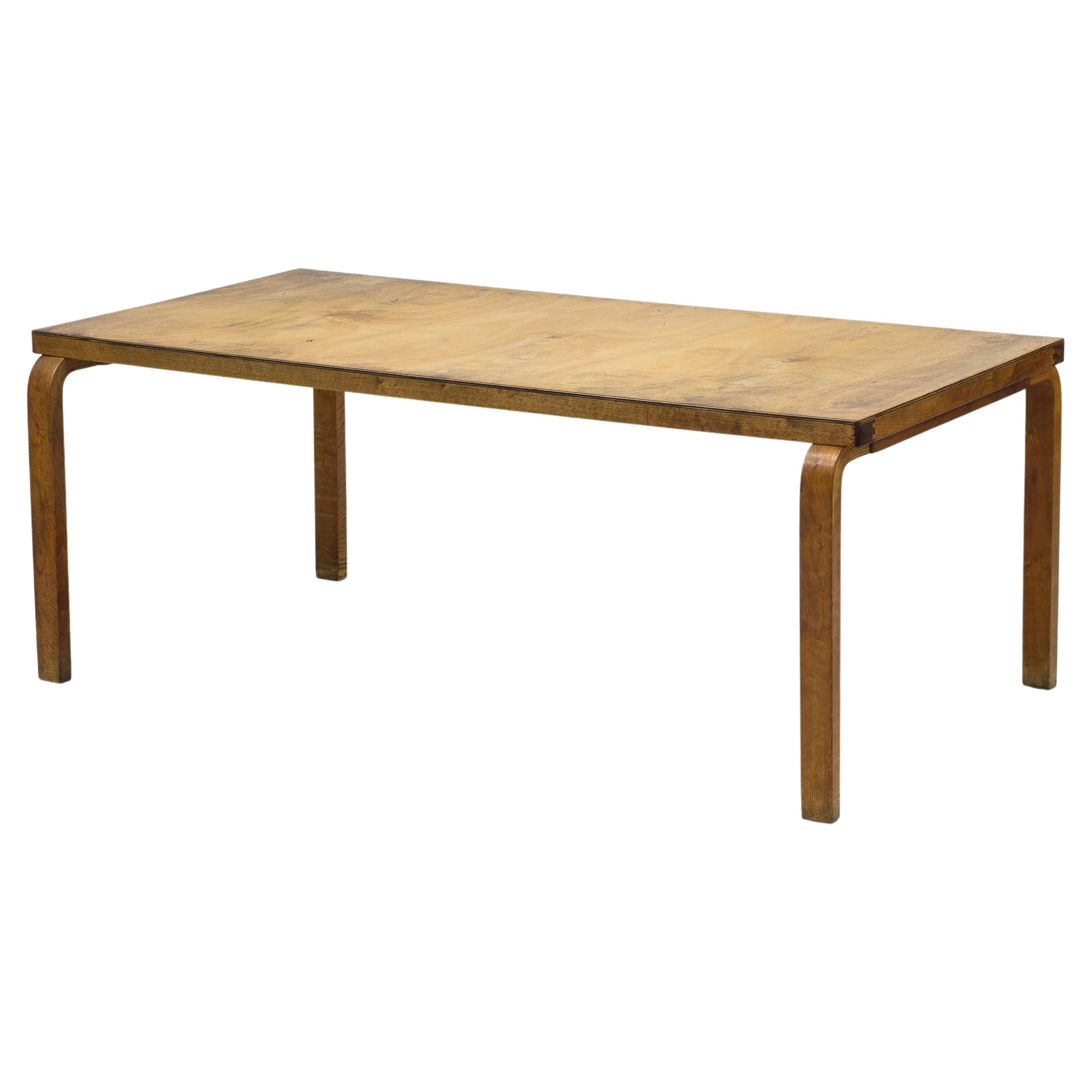 Early model 83 birch dining table by Alvar Aalto, Finland, 1930s For Sale