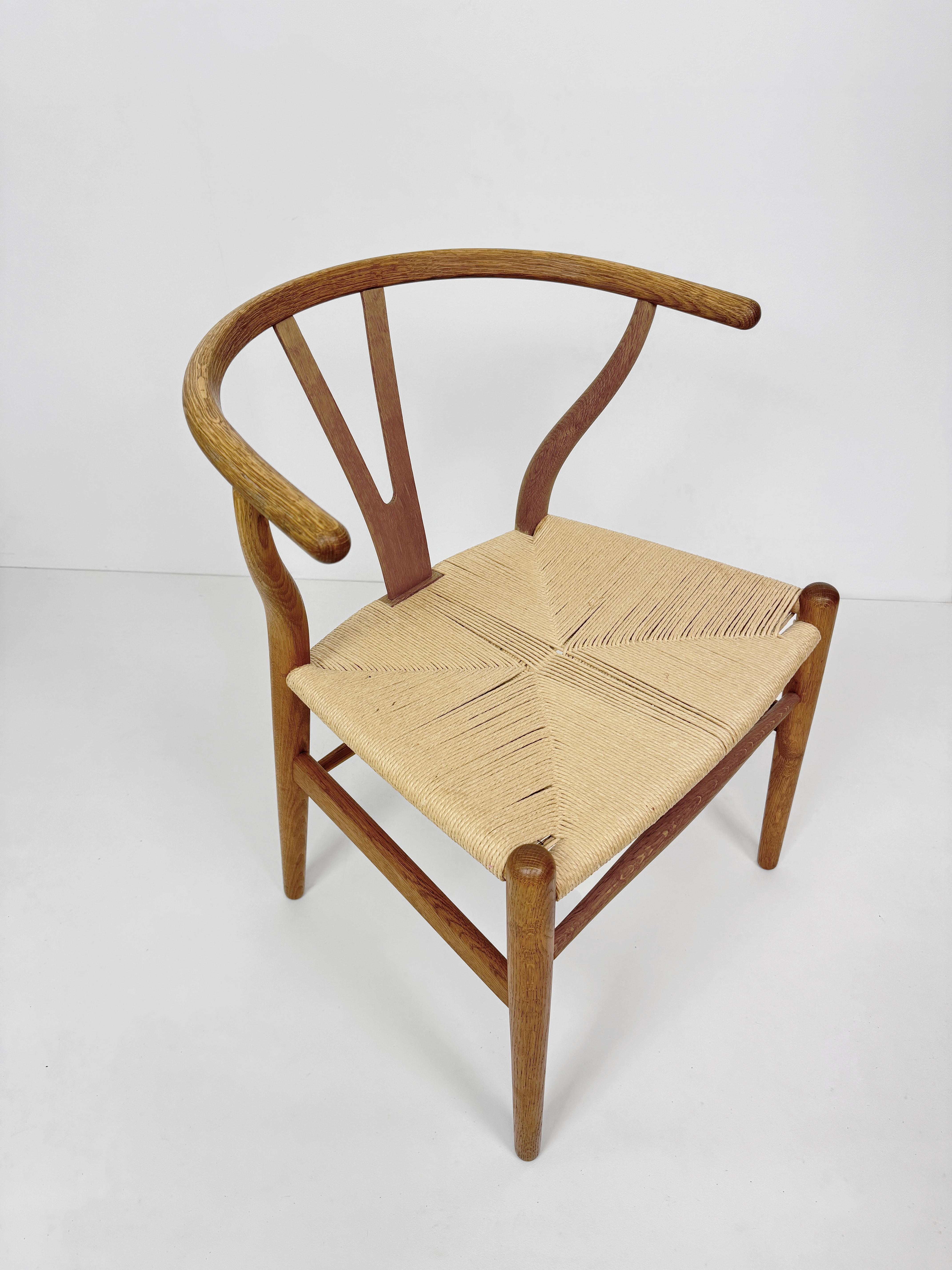 Papercord Early Model Hans J Wegner CH24 Chair in Patinated Oak, Denmark 1950's