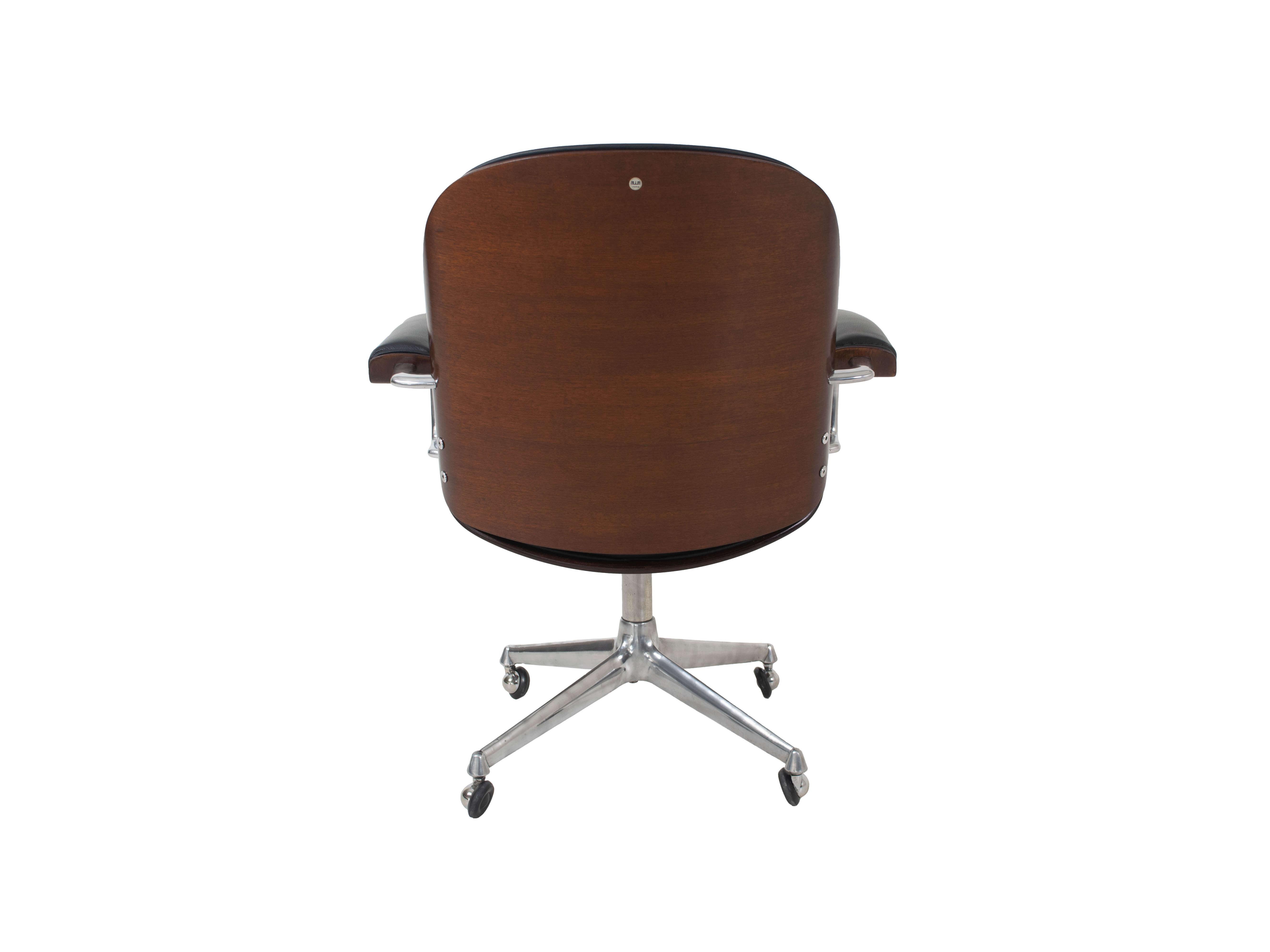 Italian Early Model Ico Parisi Desk Chair with Arm Rests by MIM Roma, Italy 1959