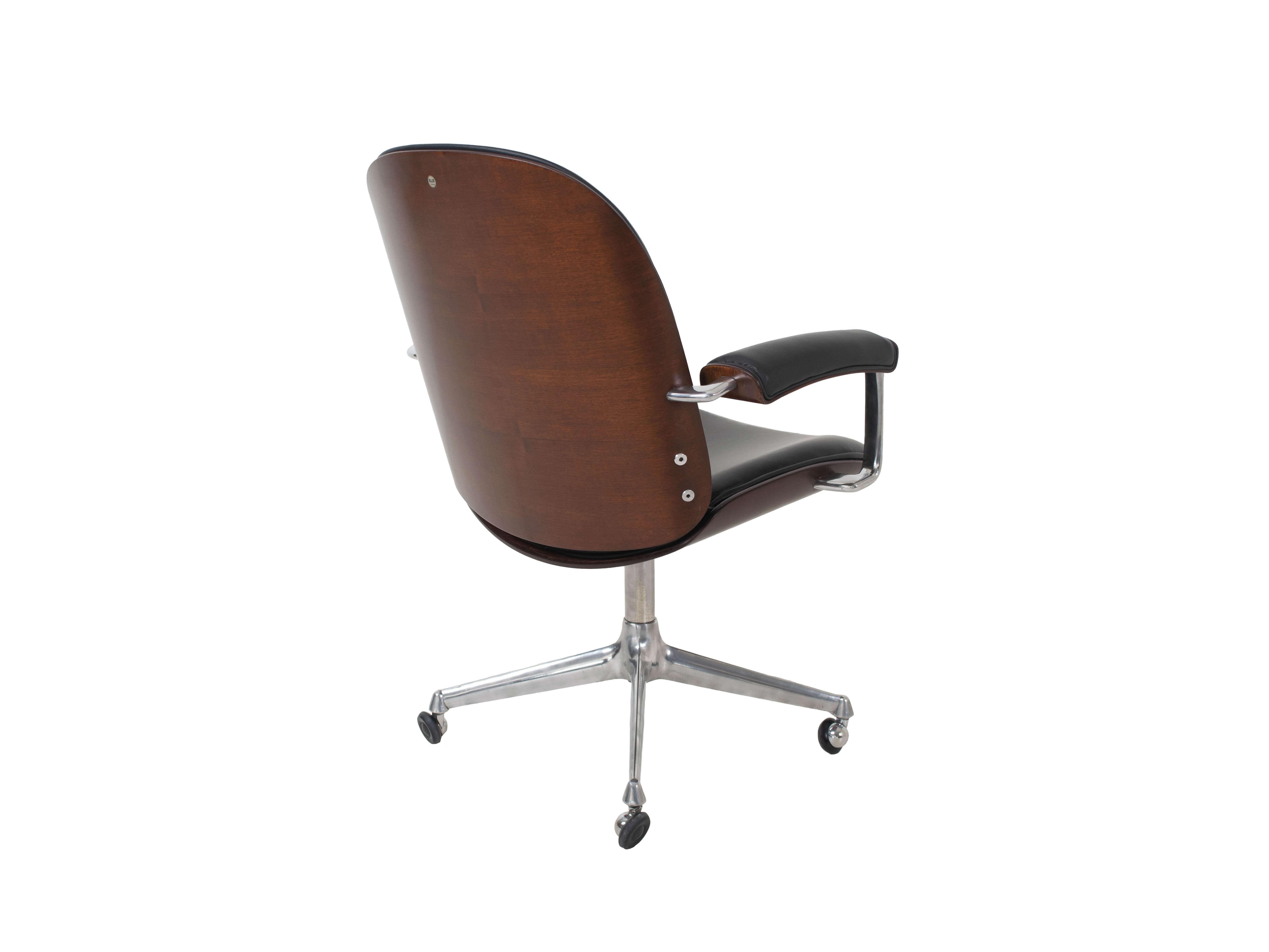 Early Model Ico Parisi Desk Chair with Arm Rests by MIM Roma, Italy 1959 In Good Condition In Hellouw, NL