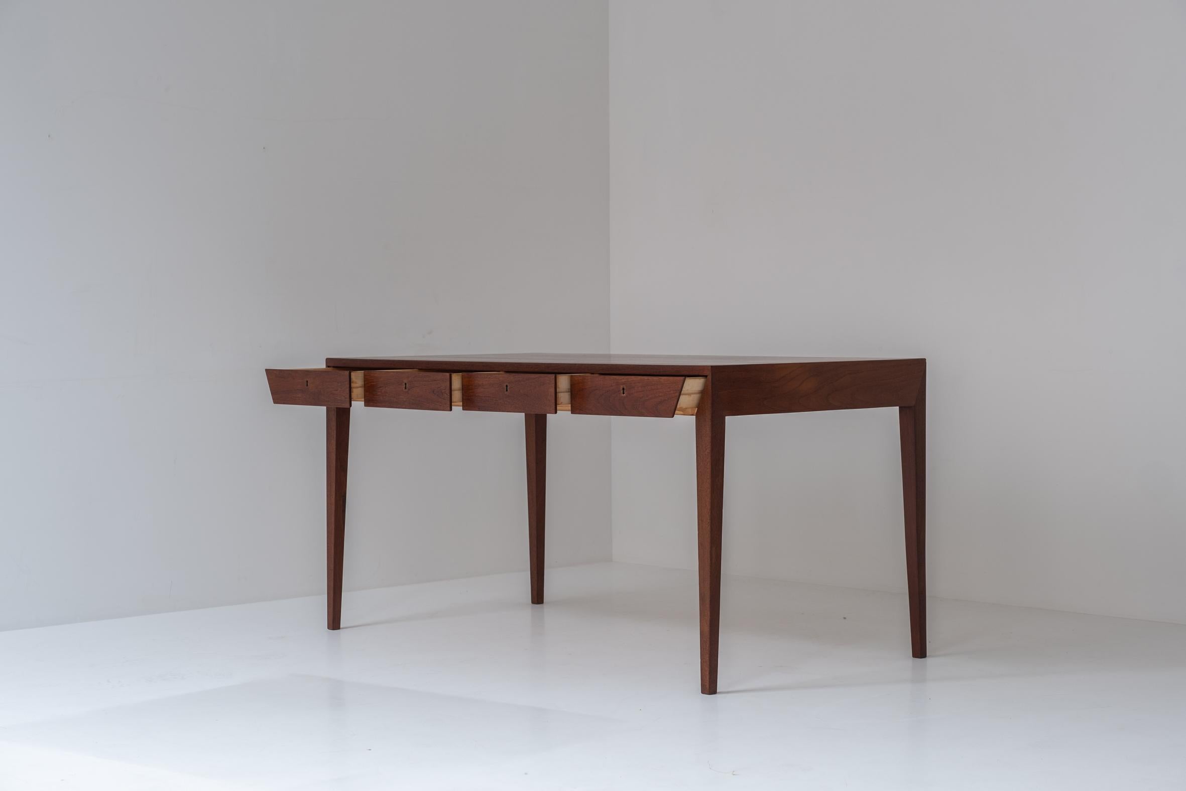 Early Model No. 36 desk in teak by Severin Hansen for Haslev, Denmark 1958 In Good Condition In Antwerp, BE
