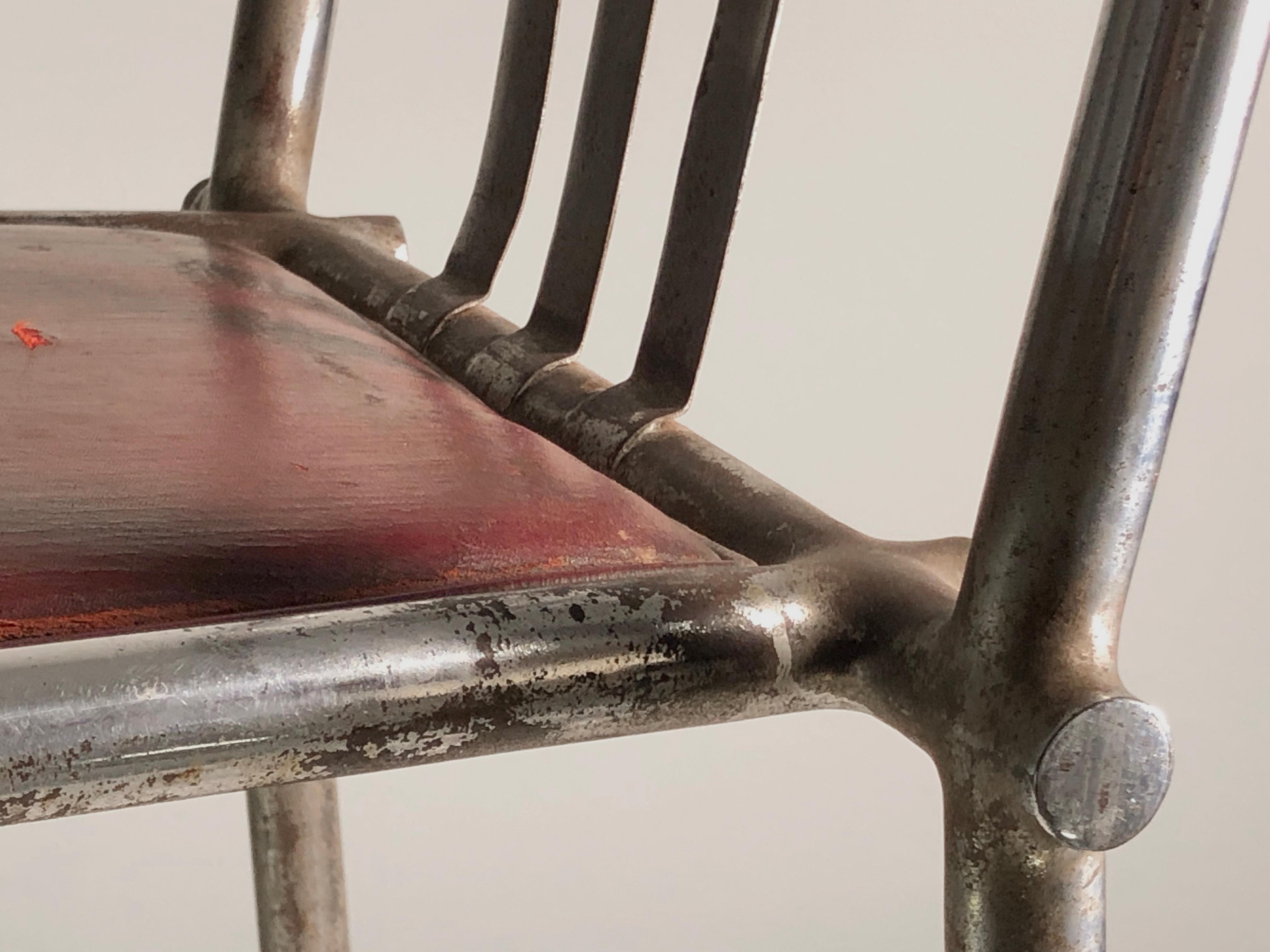 Début du 20ème siècle Authentique chaise débutant du modernisme de ROBERT MALLET-STEVENS, TUBOR, France 1925 en vente