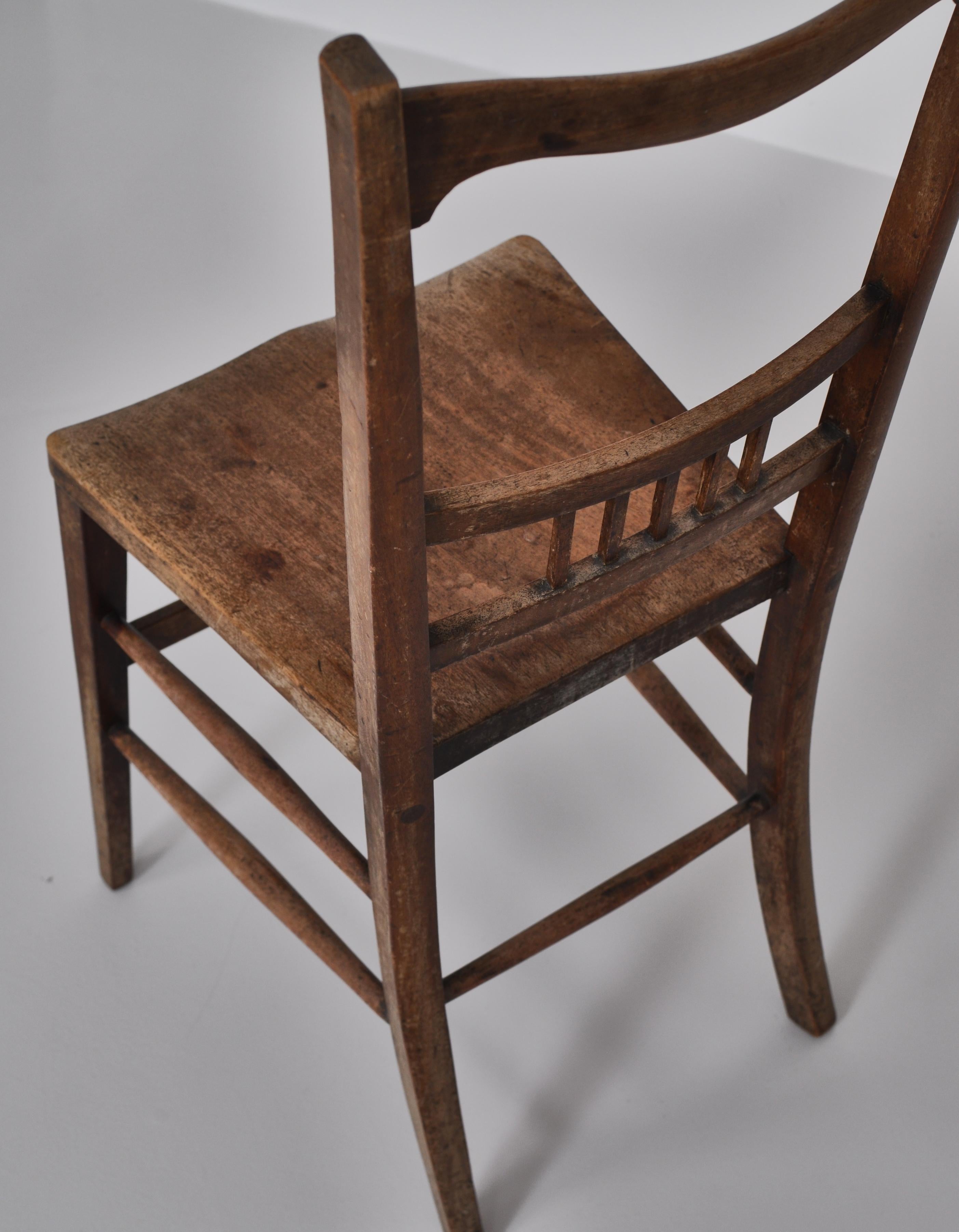 Early Modern Side Chair in Patinated Mahogany in Style of Fritz Hansen, Denmark. For Sale 8