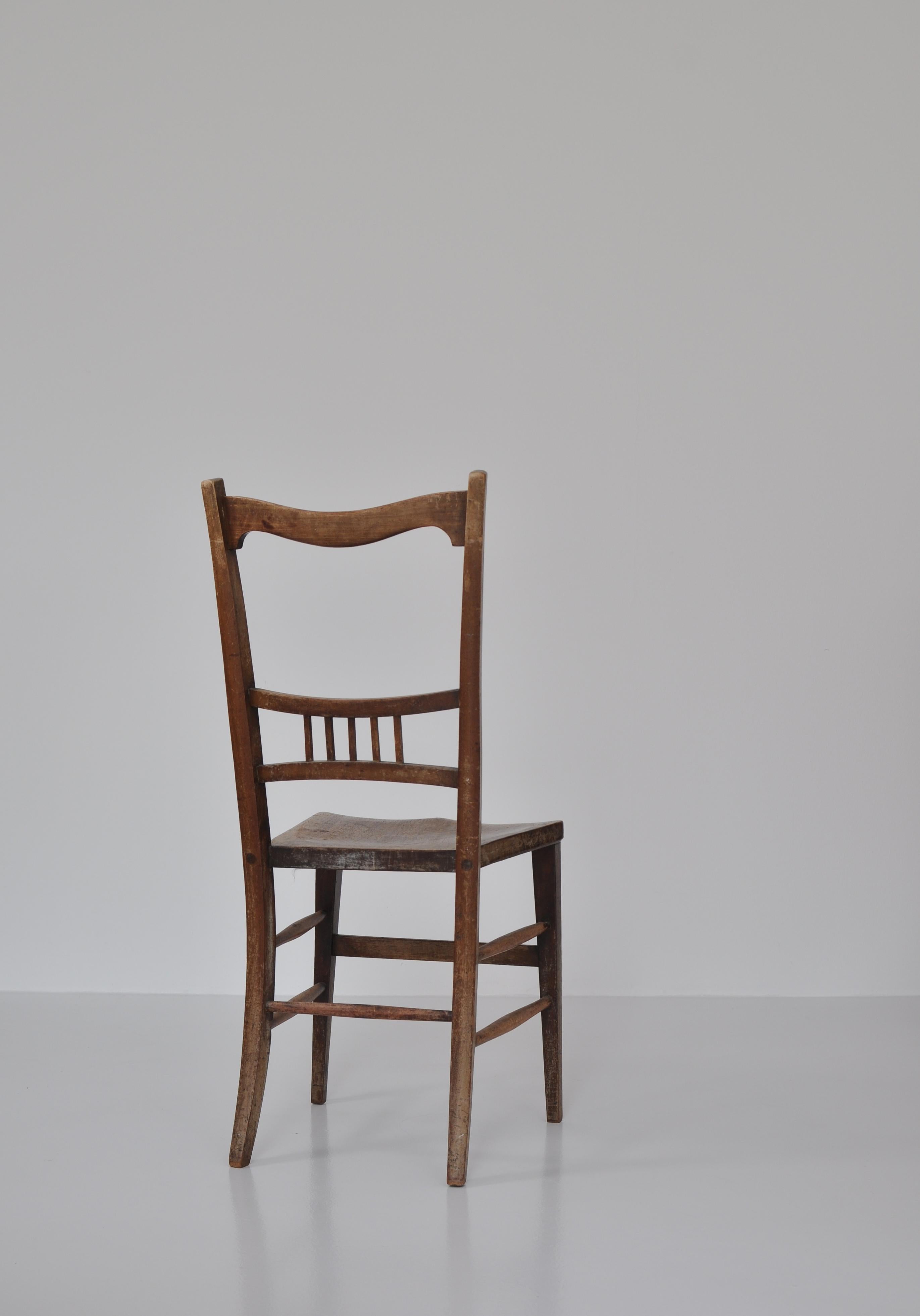 Early Modern Side Chair in Patinated Mahogany in Style of Fritz Hansen, Denmark. For Sale 9