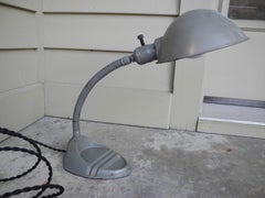 Early Modern Metal 20th Century Industrial Goose Neck Task or Desk Lamp