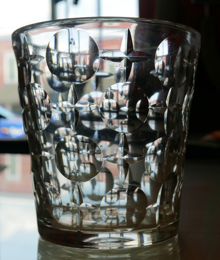 Early Modernist Cut Crystal Ice Bucket by Orrefors For Sale at 1stDibs