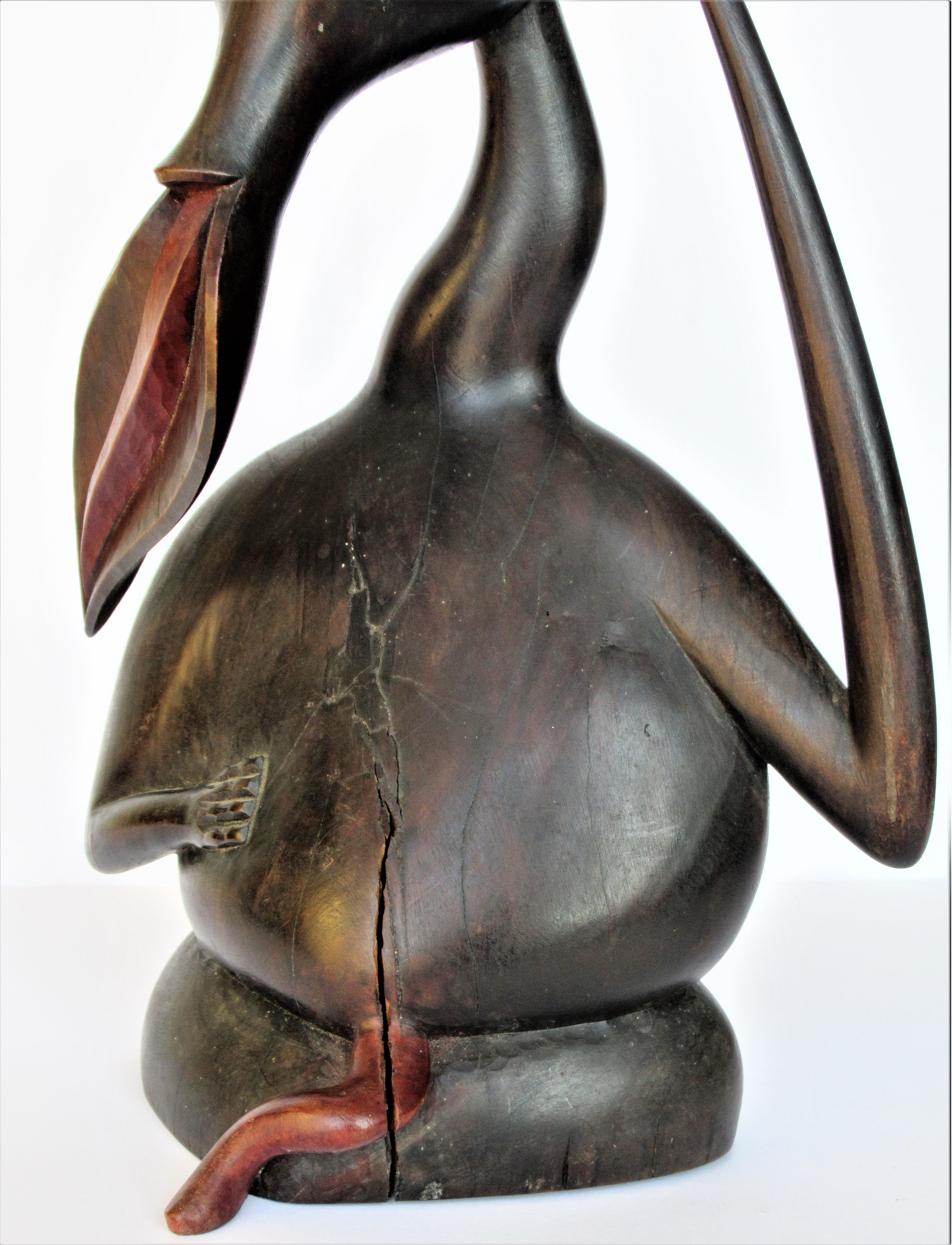 20th Century Makonde Tanzania Modernist Blackwood Sculpture Aardvark Shetani