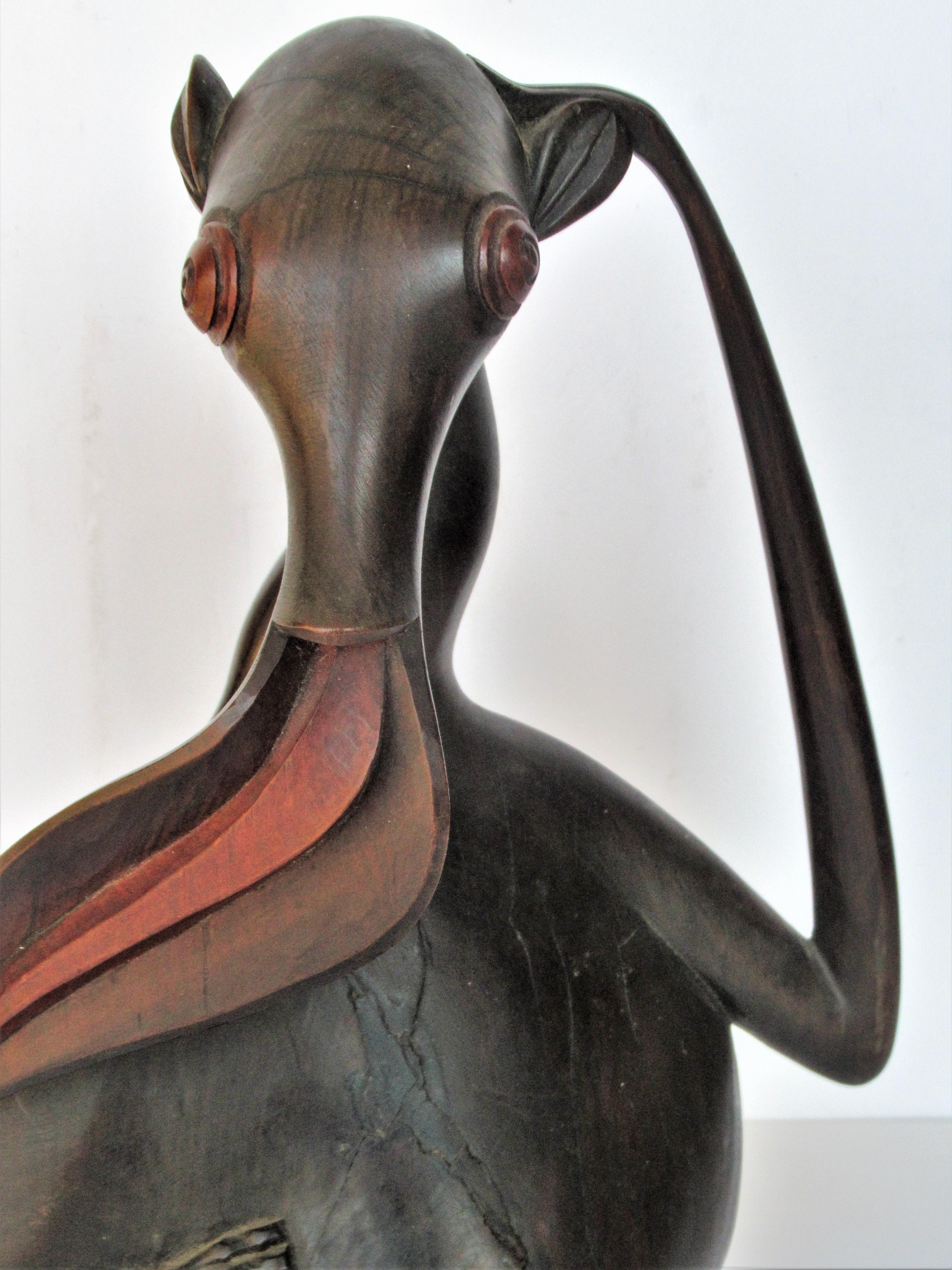 Makonde Tanzania Modernist Blackwood Sculpture Aardvark Shetani 1