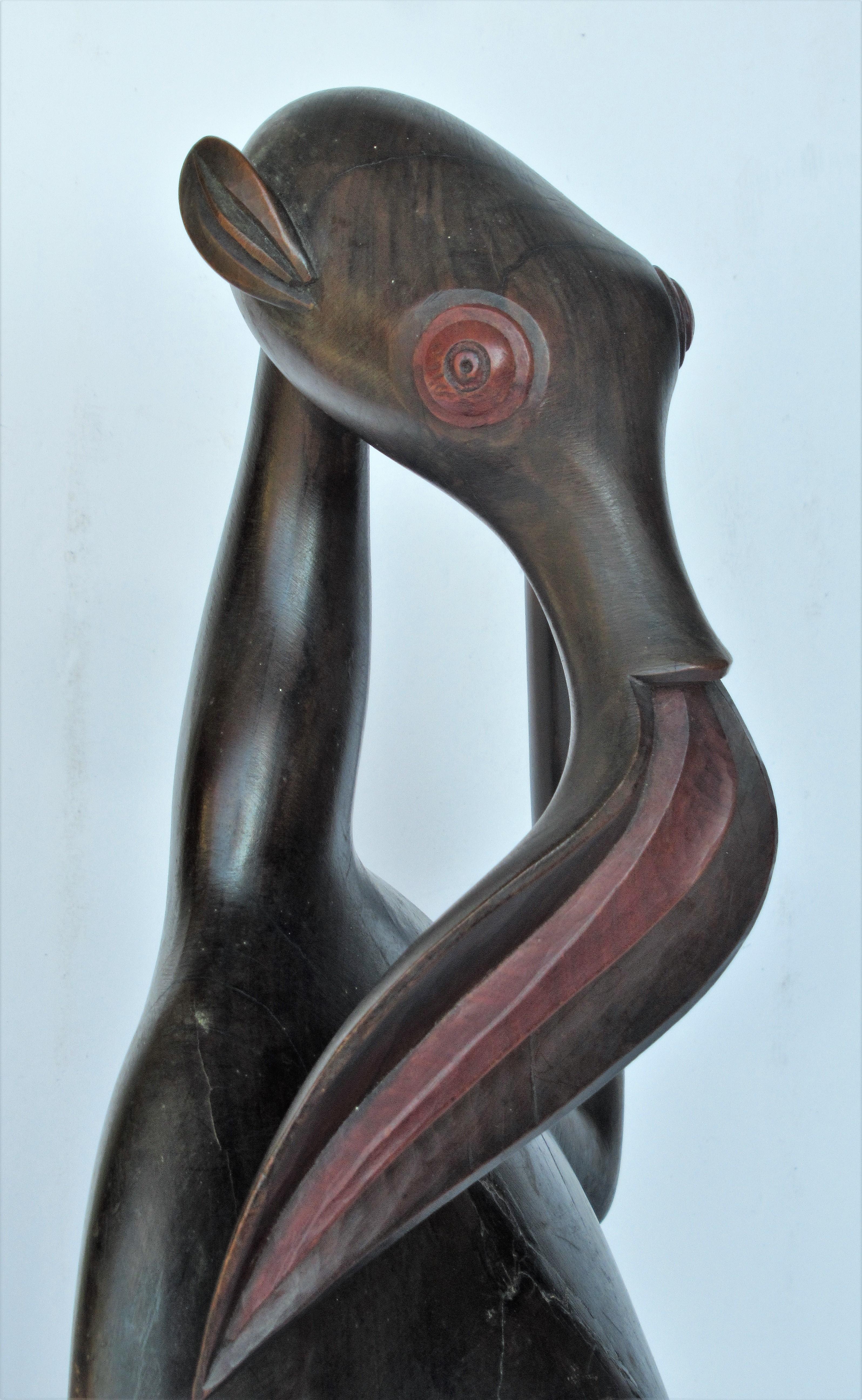 Tanzanian Makonde Tanzania Modernist Blackwood Sculpture Aardvark Shetani