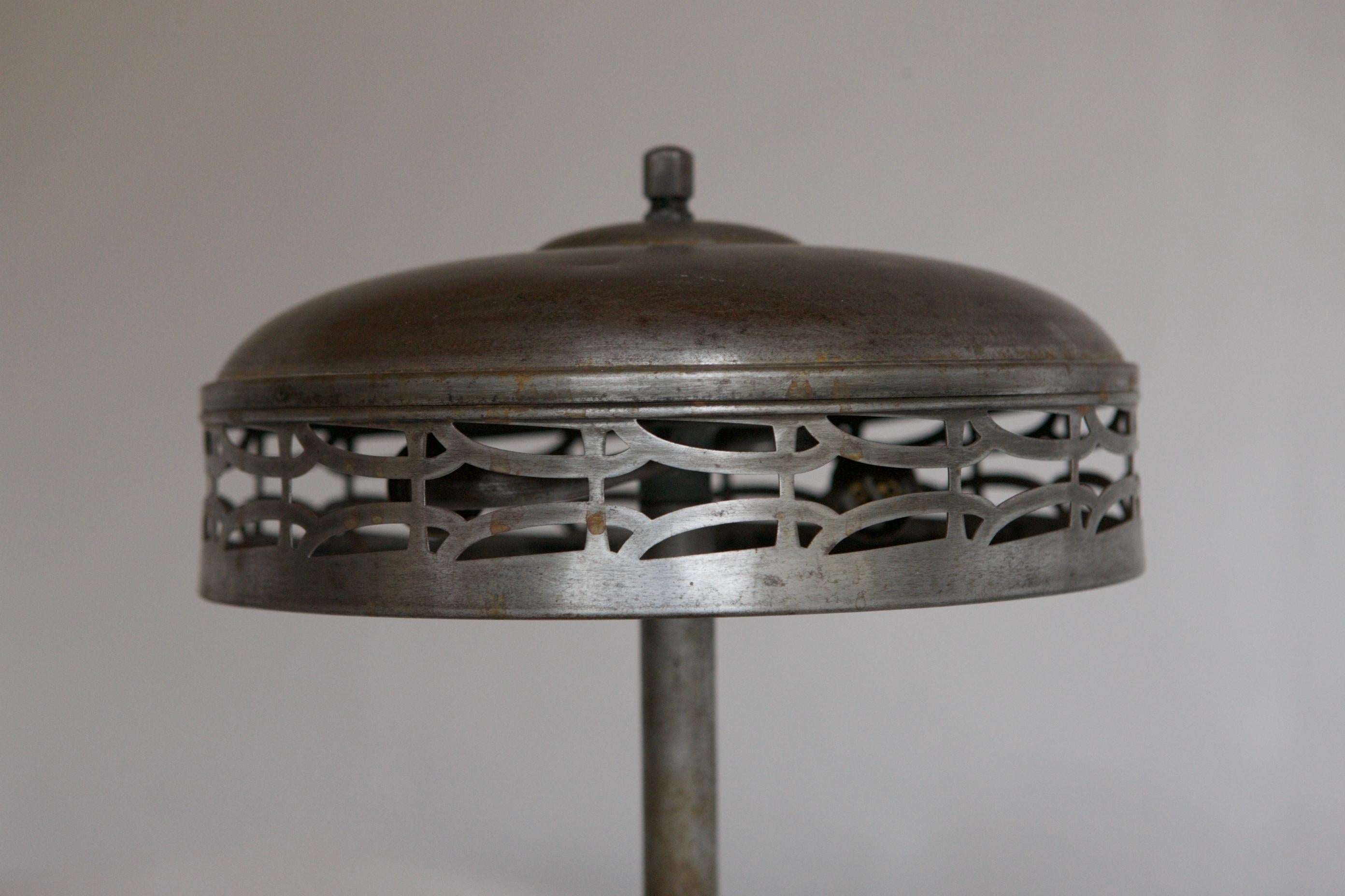 Steel Early Modernist Table Lamp, Viennese Style