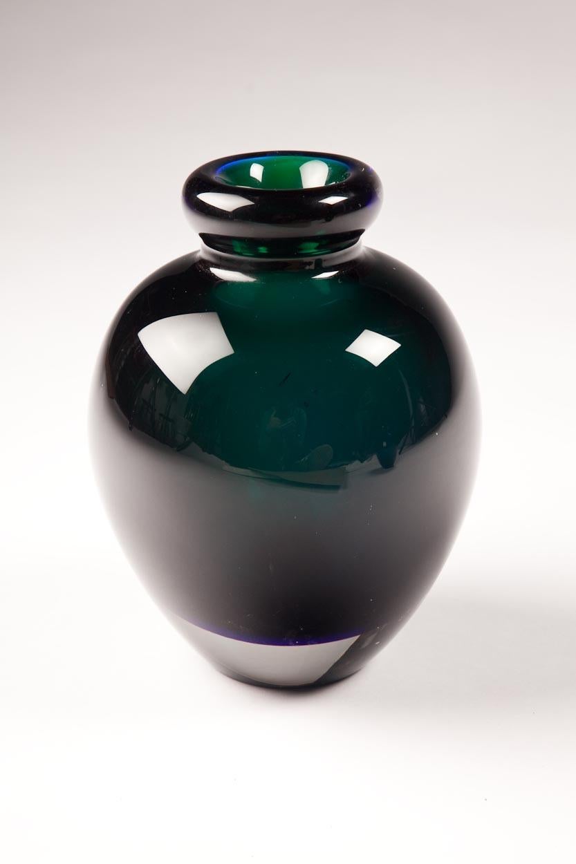 Frühe Vasen aus Muranoglas in Blau und Grün im Zustand „Gut“ im Angebot in New York, NY