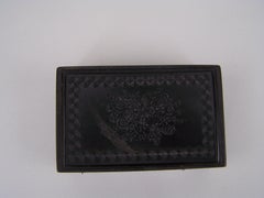 Musical Snuff Box Playing 2 Tunes depicting a Bouquet of Flowers to the lid