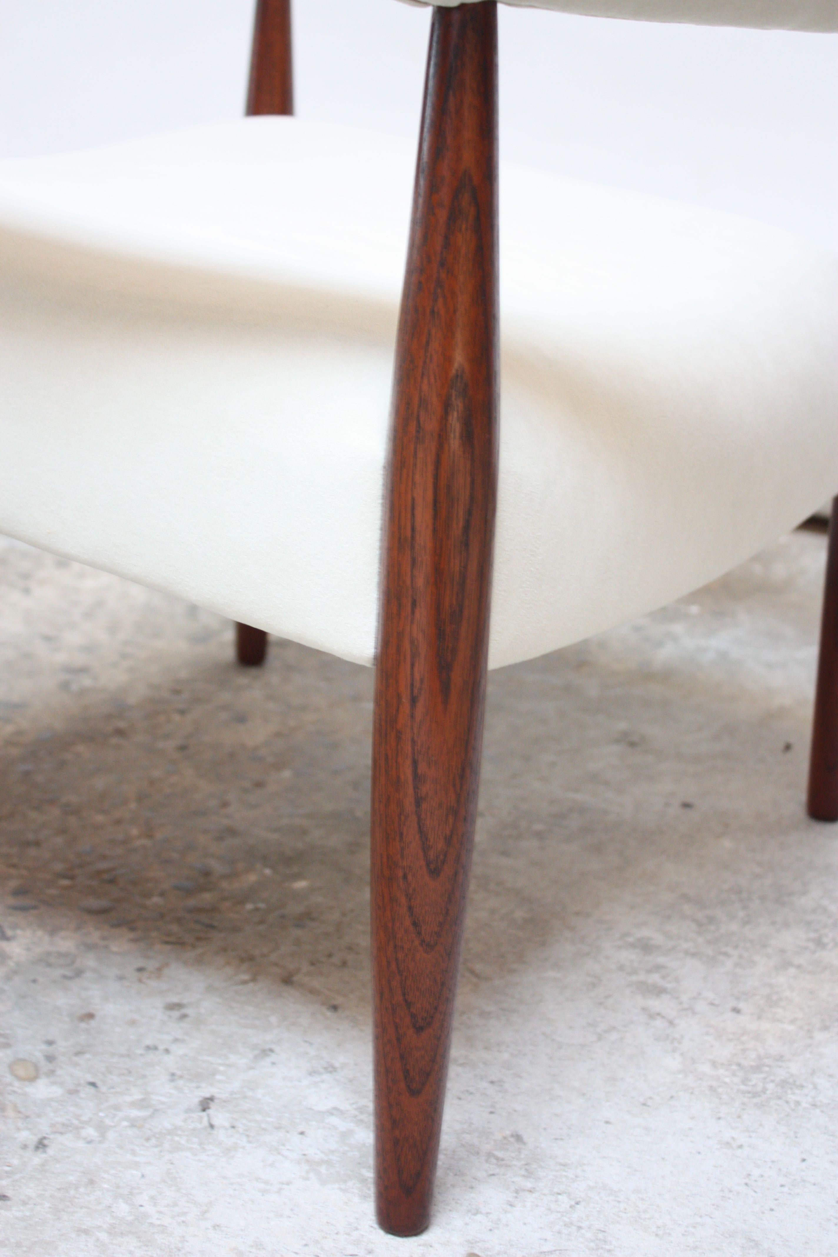 Early Nanna and Jørgen Ditzel 'Ring' Chair in Suede and Teak 3