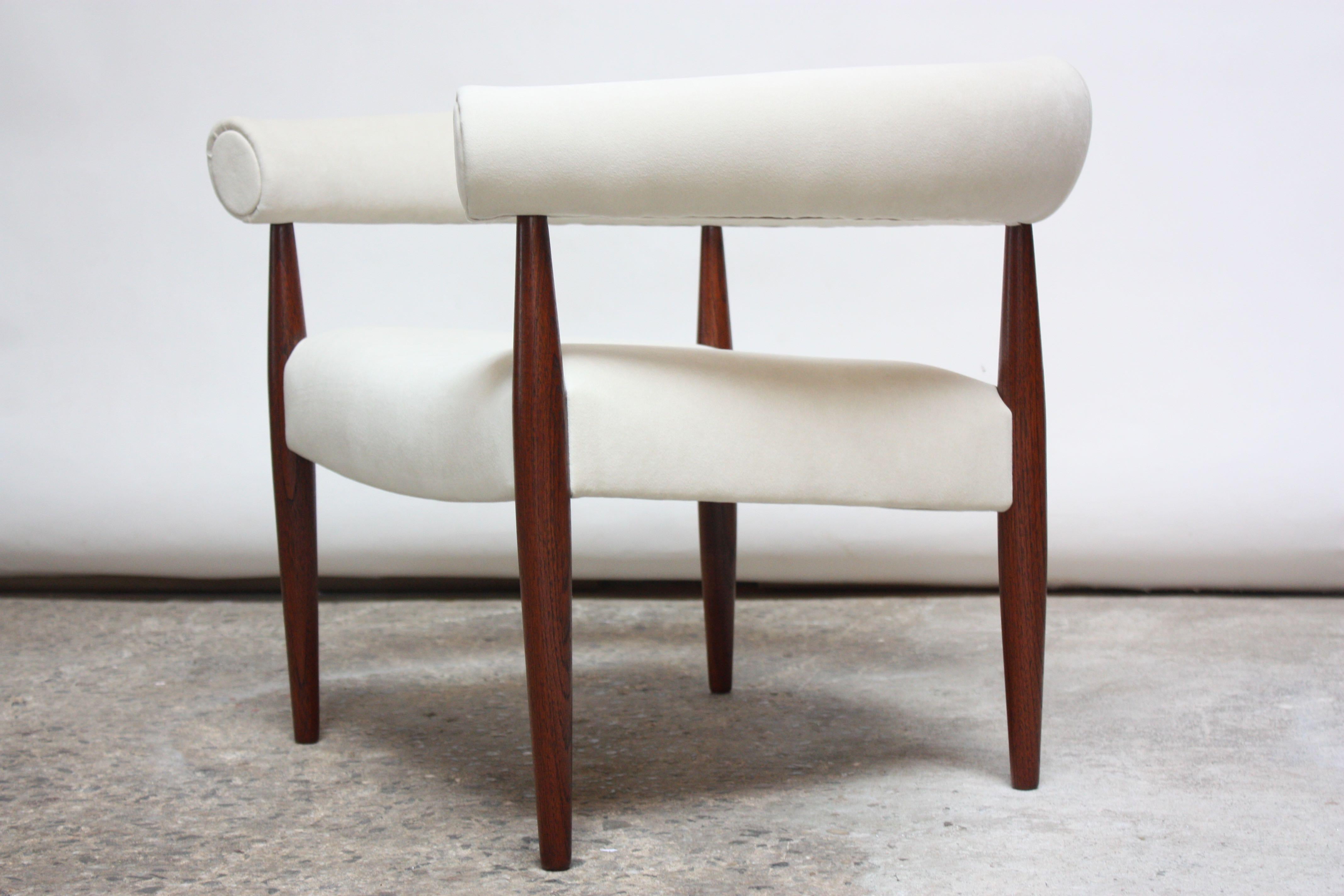 Mid-Century Modern Early Nanna and Jørgen Ditzel 'Ring' Chair in Suede and Teak