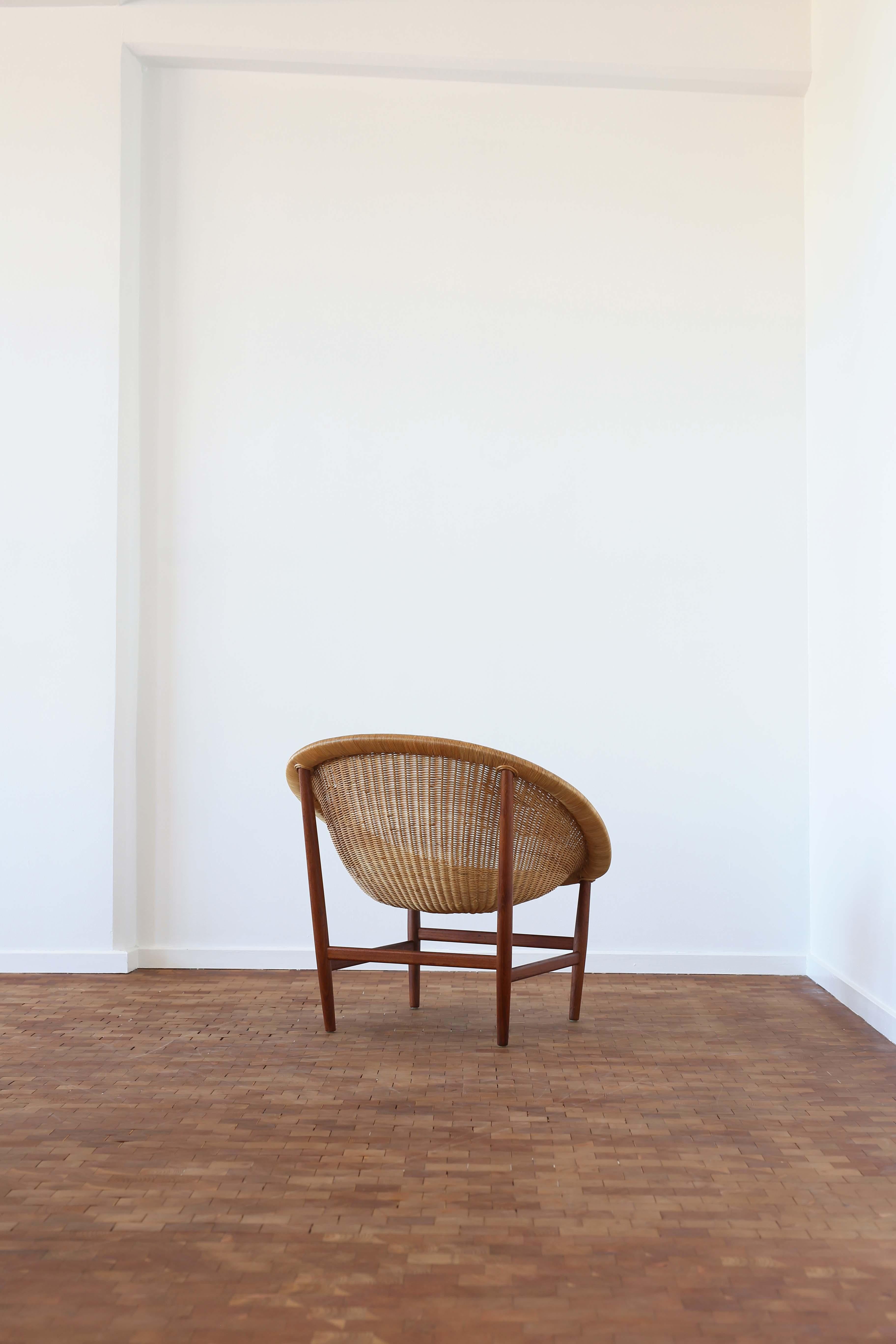 Früher Nanna Ditzel „Basket-Stuhl“ für Ludvig Pontoppidan, Dänemark, 1950 (Skandinavische Moderne) im Angebot
