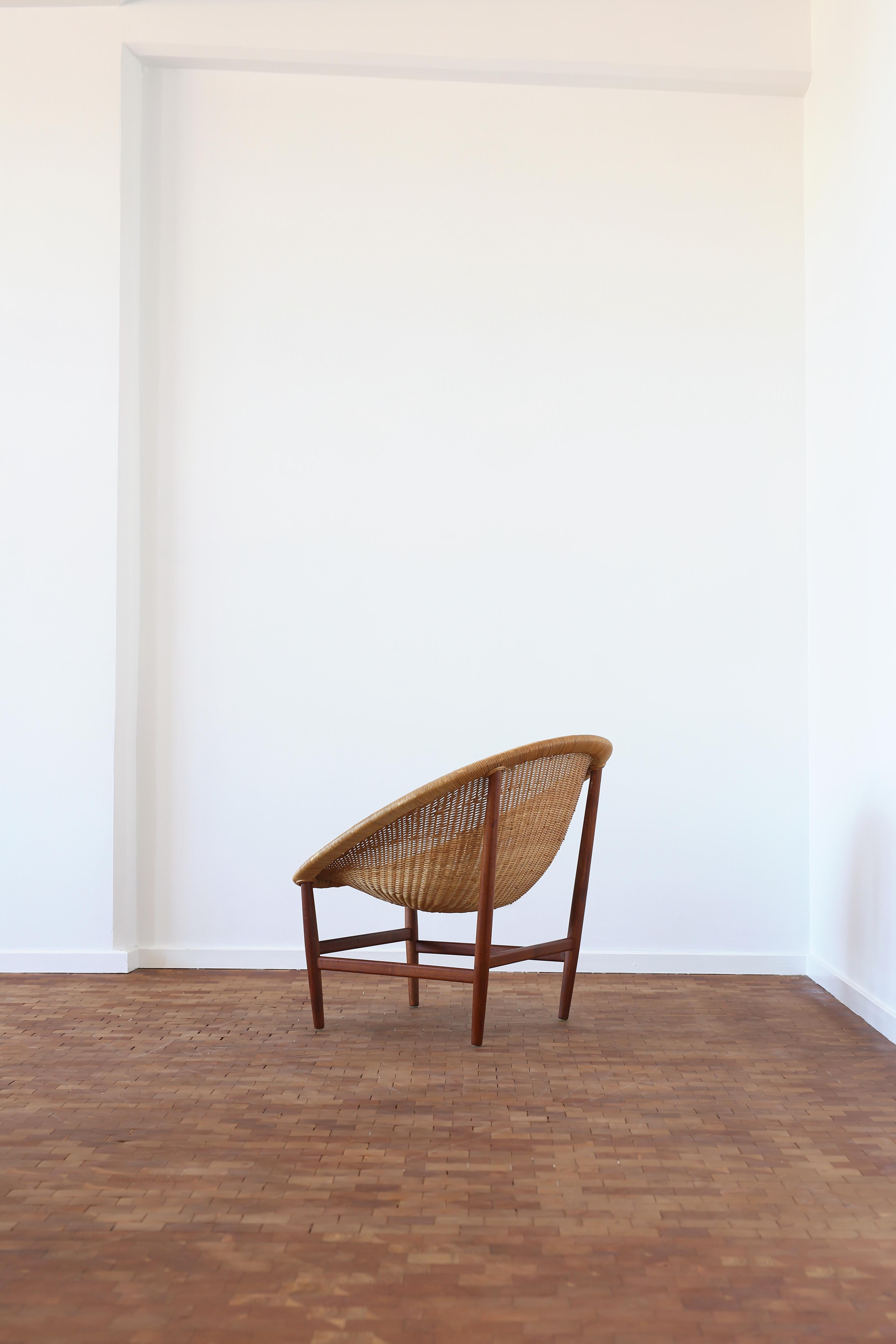 Hand-Woven Early Nanna Ditzel 'Basket chair' for Ludvig Pontoppidan, Denmark, 1950 For Sale