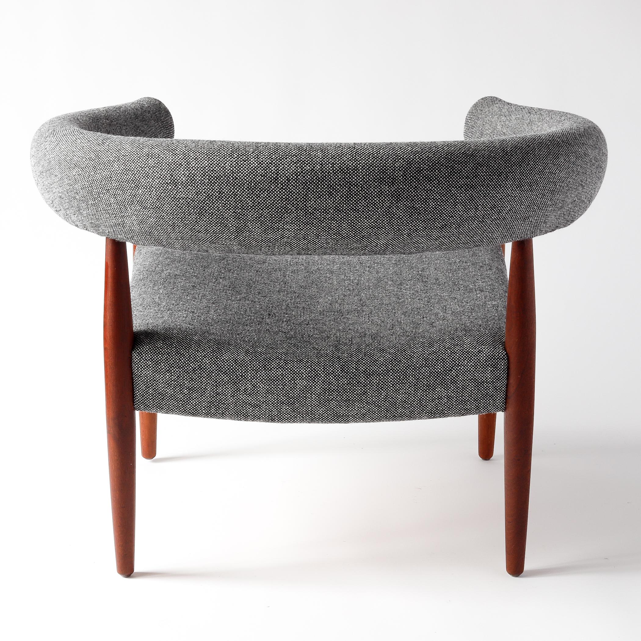 Danish Early Nanna Ditzel Teak Ring Armchair for Kold Savvaerk, Designed 1958 For Sale