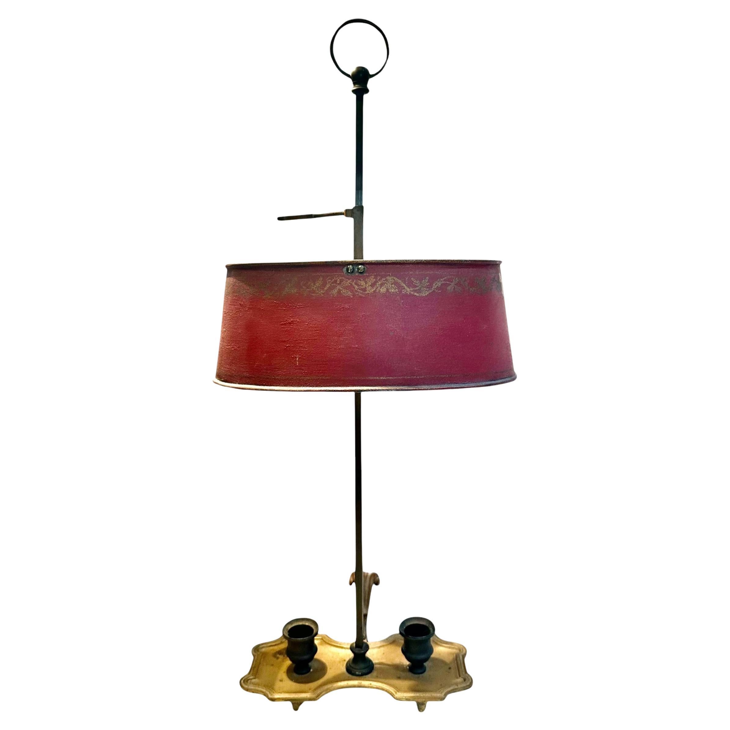 Lampada Bouillotte francese del primo Napoleone Terzo