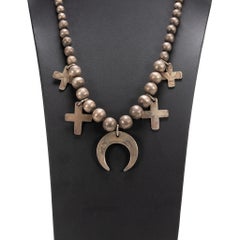 Early Navajo Coin Silver Squash Blossom