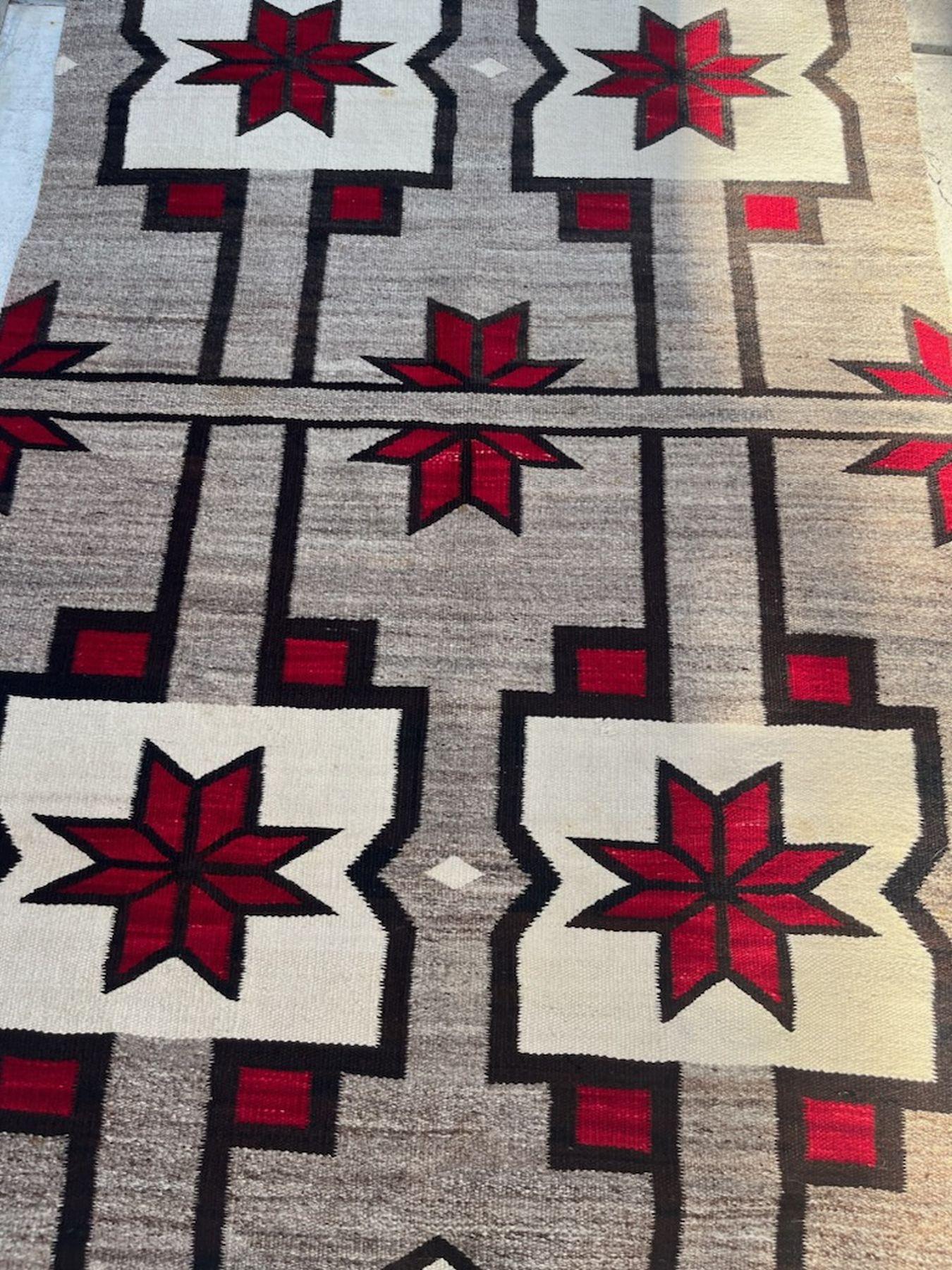Früher Navajo-Kristall Trading Post Vallero-Stern-Webteppich (Adirondack) im Angebot