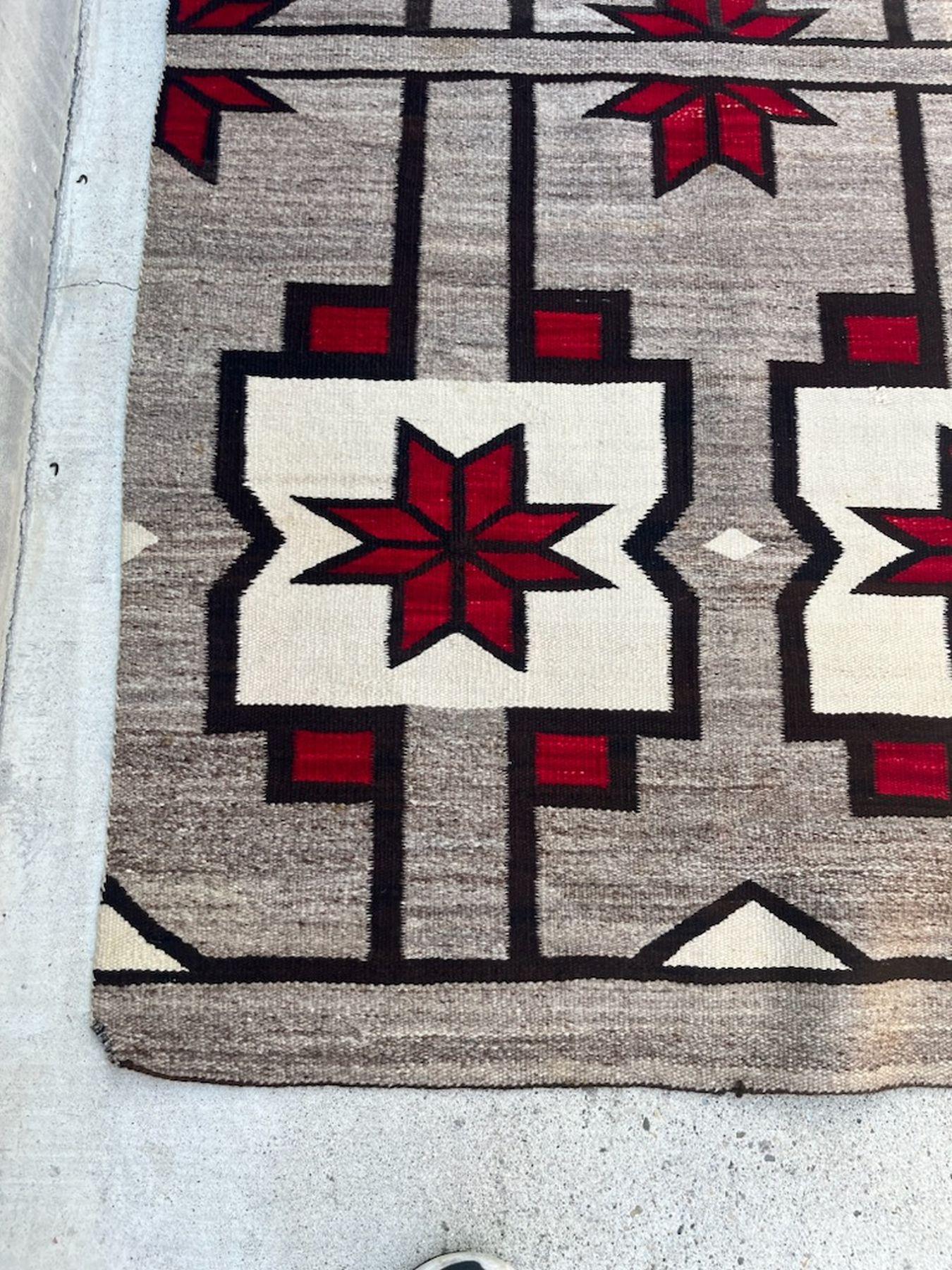 Früher Navajo-Kristall Trading Post Vallero-Stern-Webteppich (Frühes 20. Jahrhundert) im Angebot