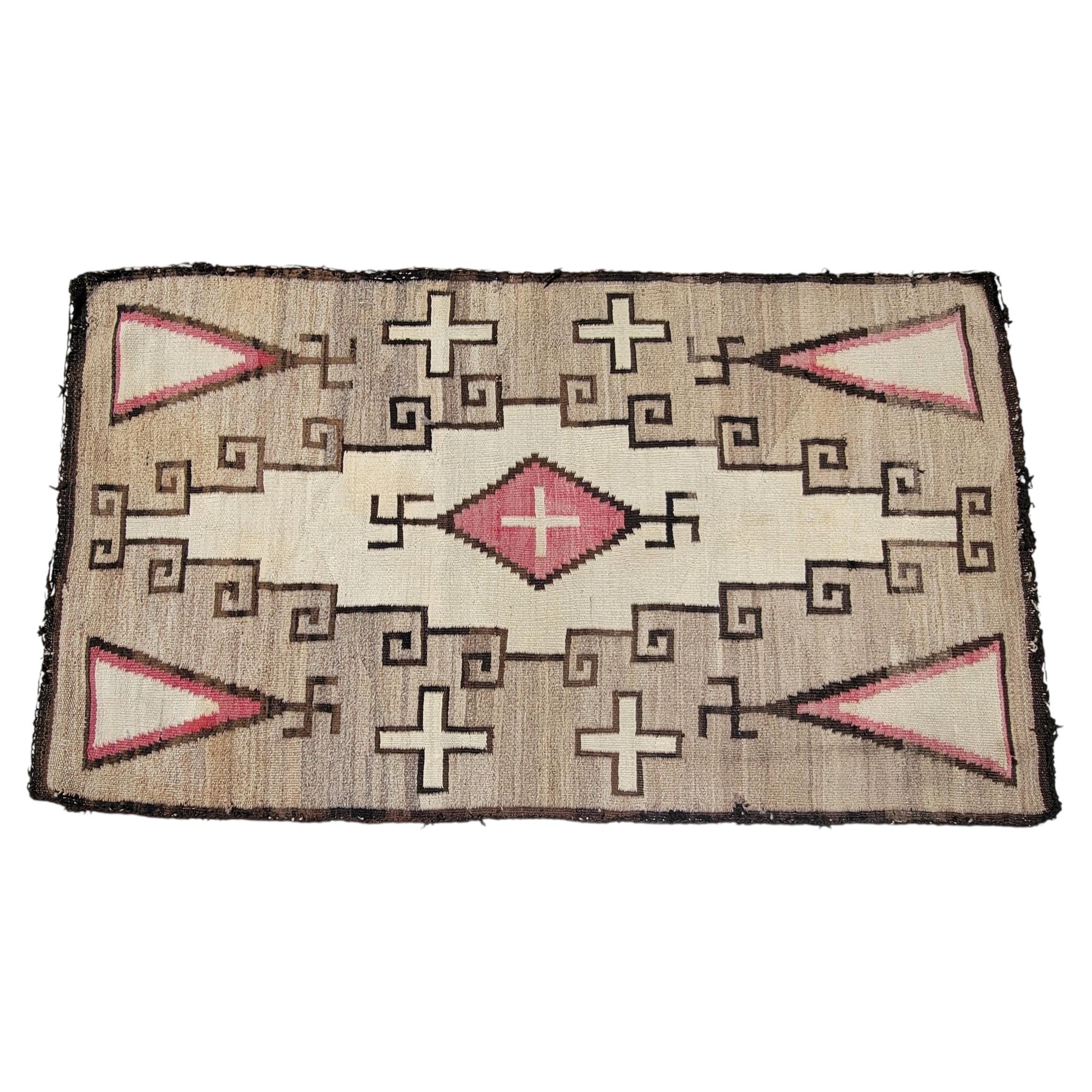 Early Navajo Fly Foot Weaving Rug For Sale