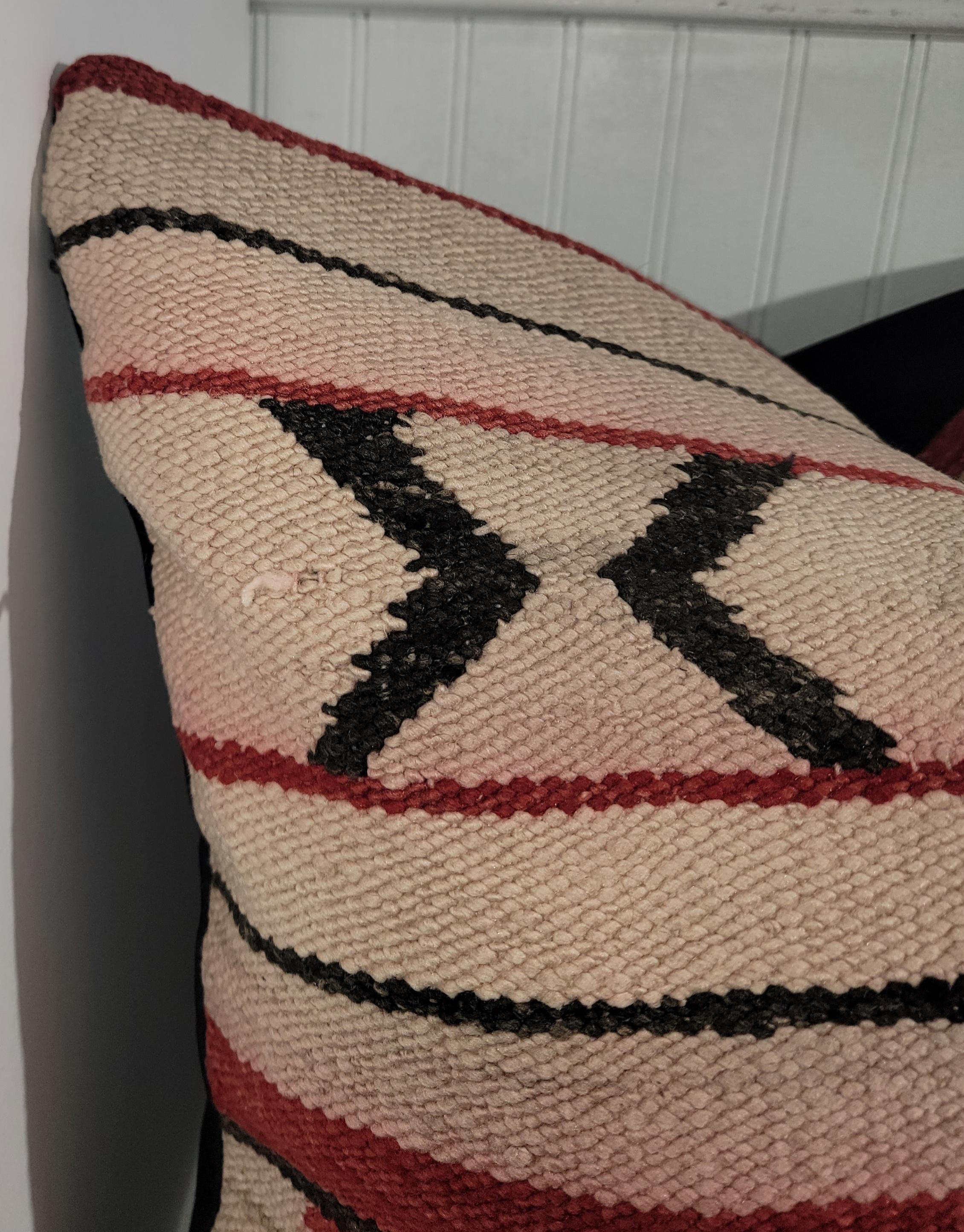 American Early Navajo Indian Weaving Large Pillows For Sale