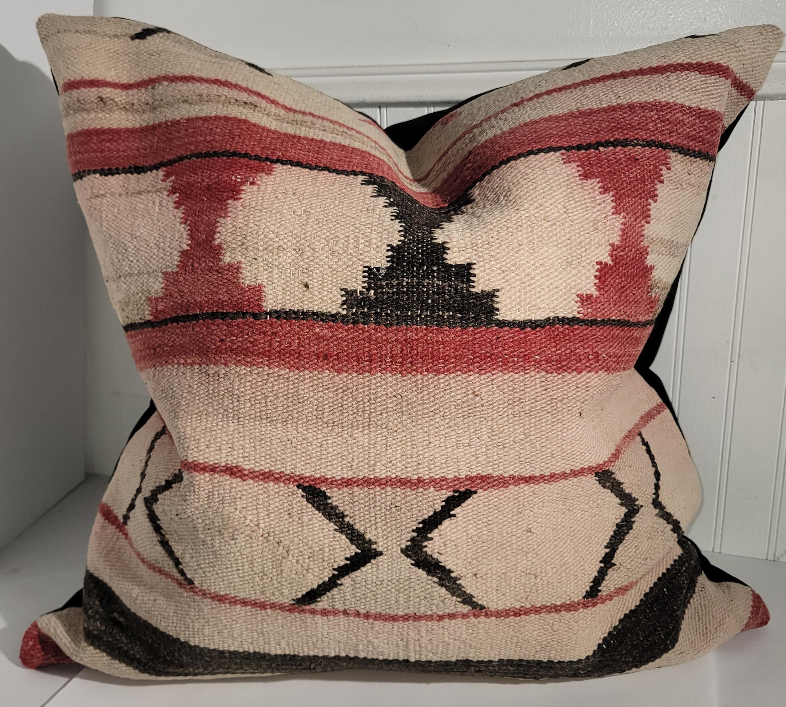 Hand-Woven Early Navajo Indian Weaving Large Pillows For Sale