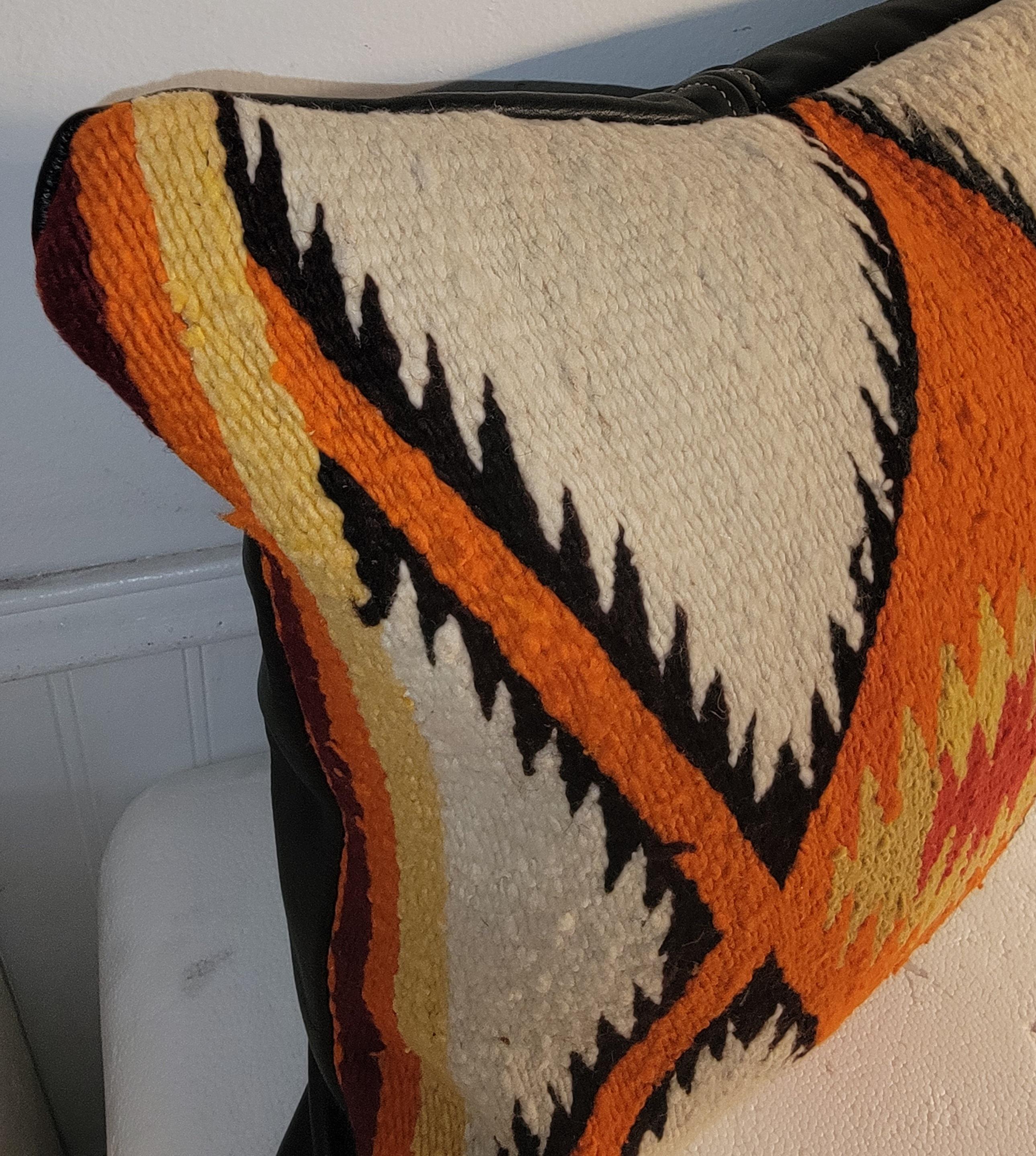 Adirondack Early Navajo Indian Weaving Pillow For Sale