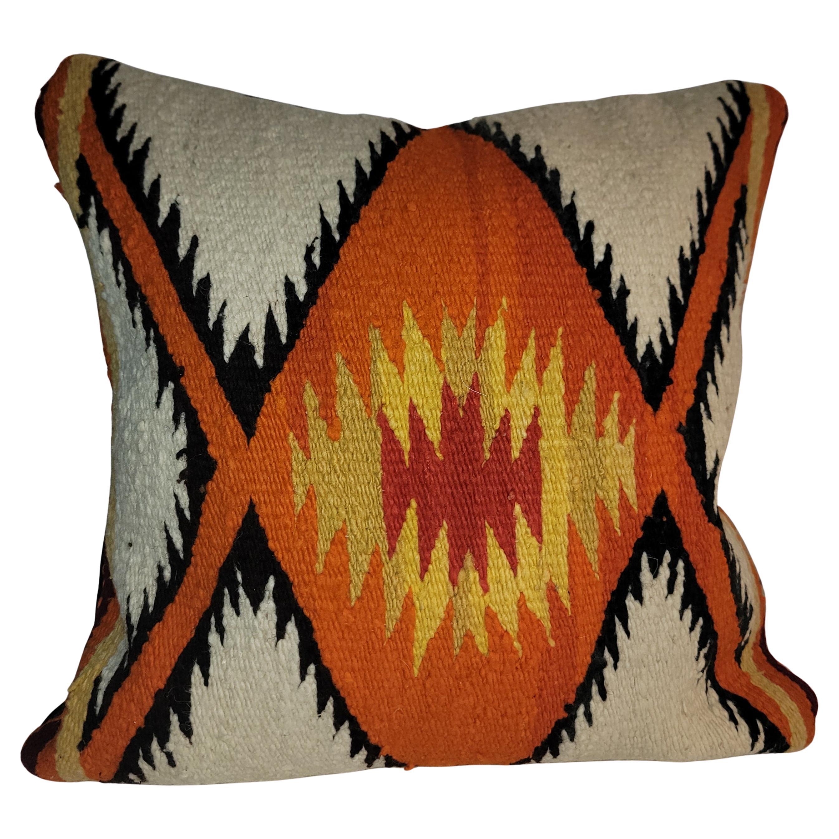 Early Navajo Indian Weaving Pillow For Sale