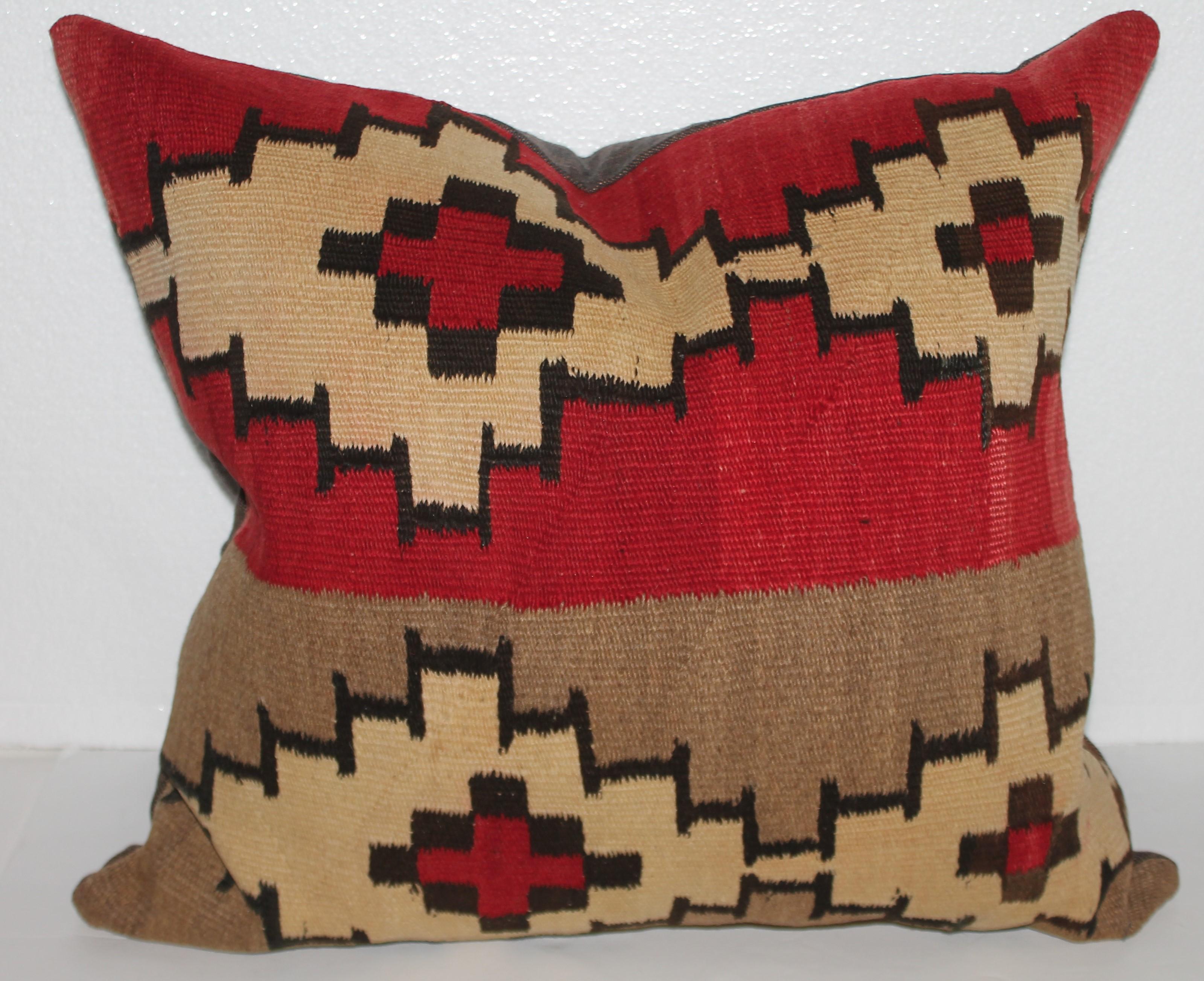 Adirondack Early Navajo Indian Weaving Pillows, Pair