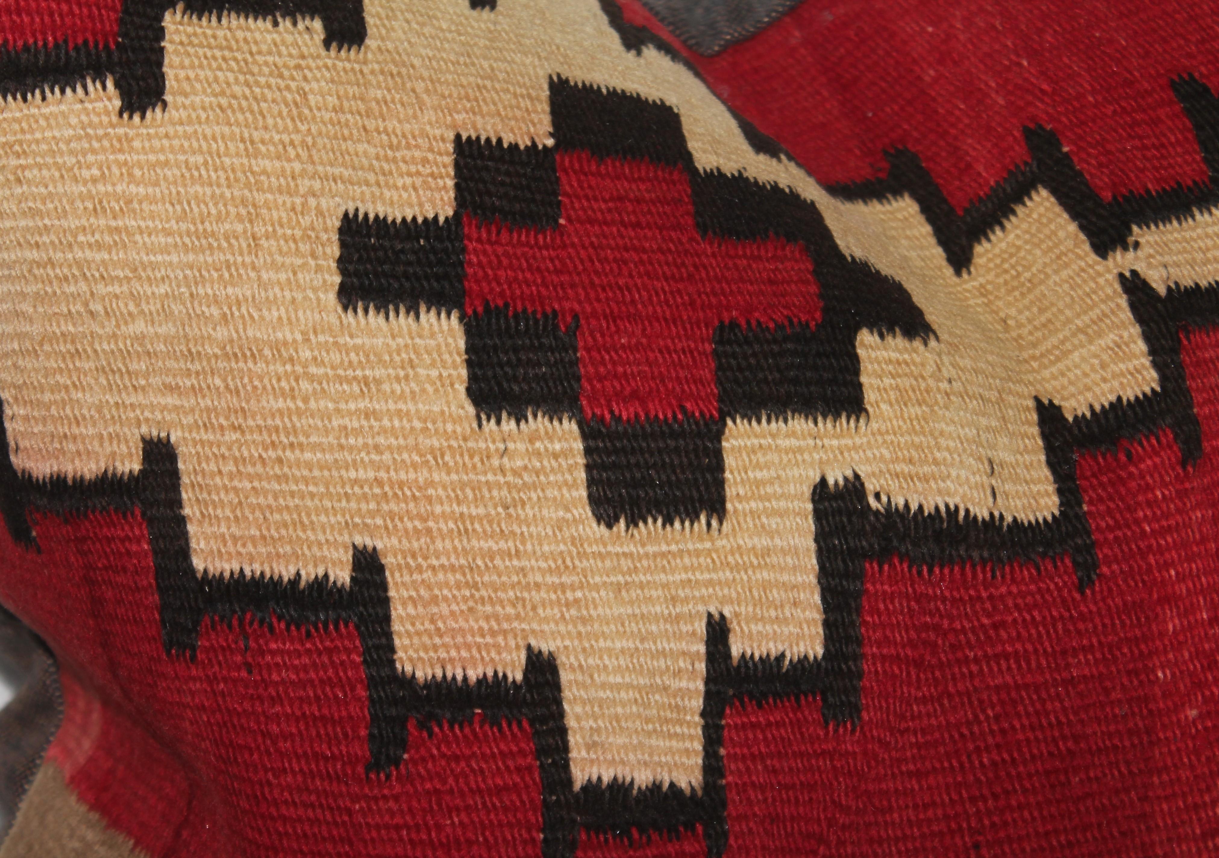 Late 19th Century Early Navajo Indian Weaving Pillows, Pair