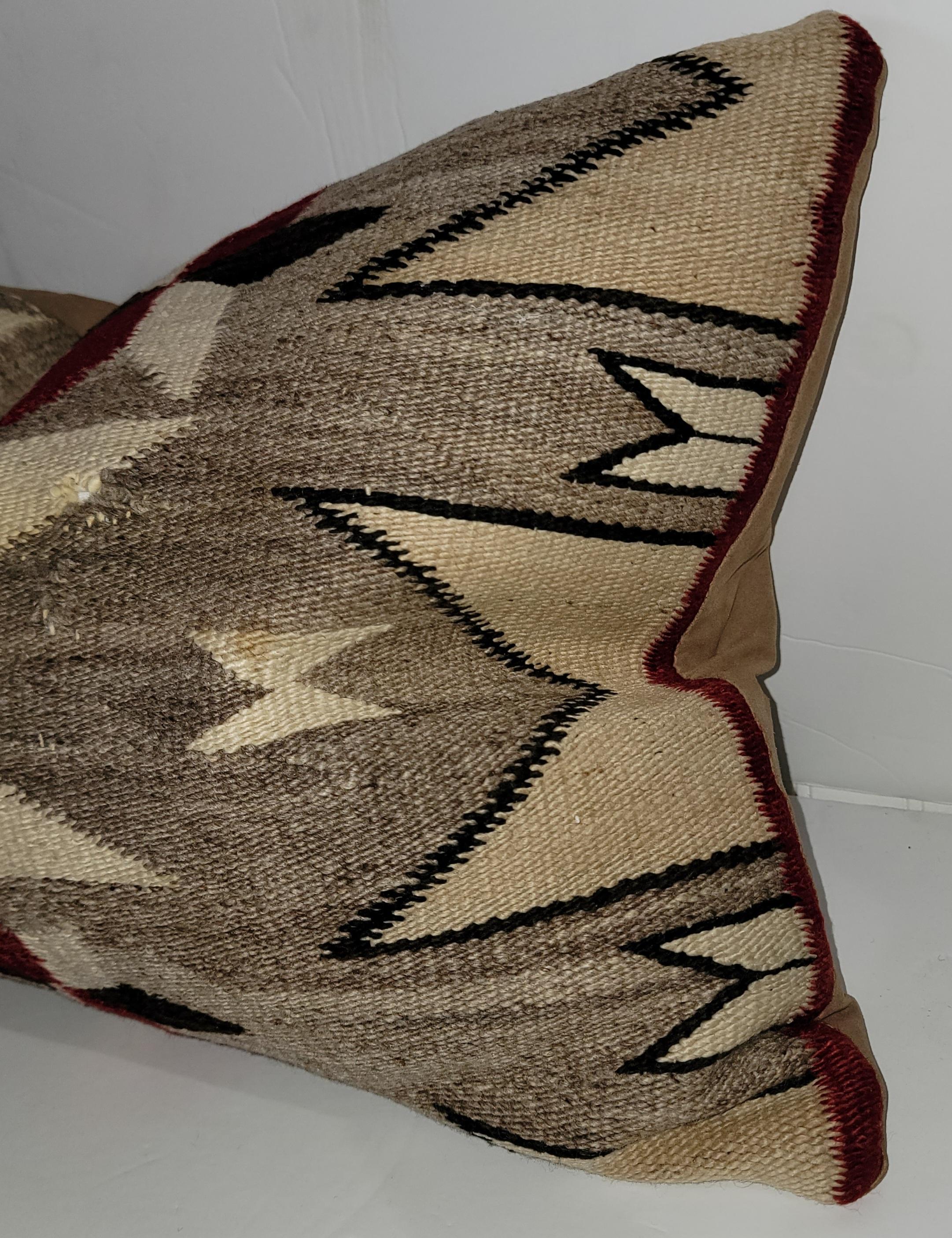 Early Navajo Indian Weaving Star Dazzler Bolster Pillow In Good Condition For Sale In Los Angeles, CA