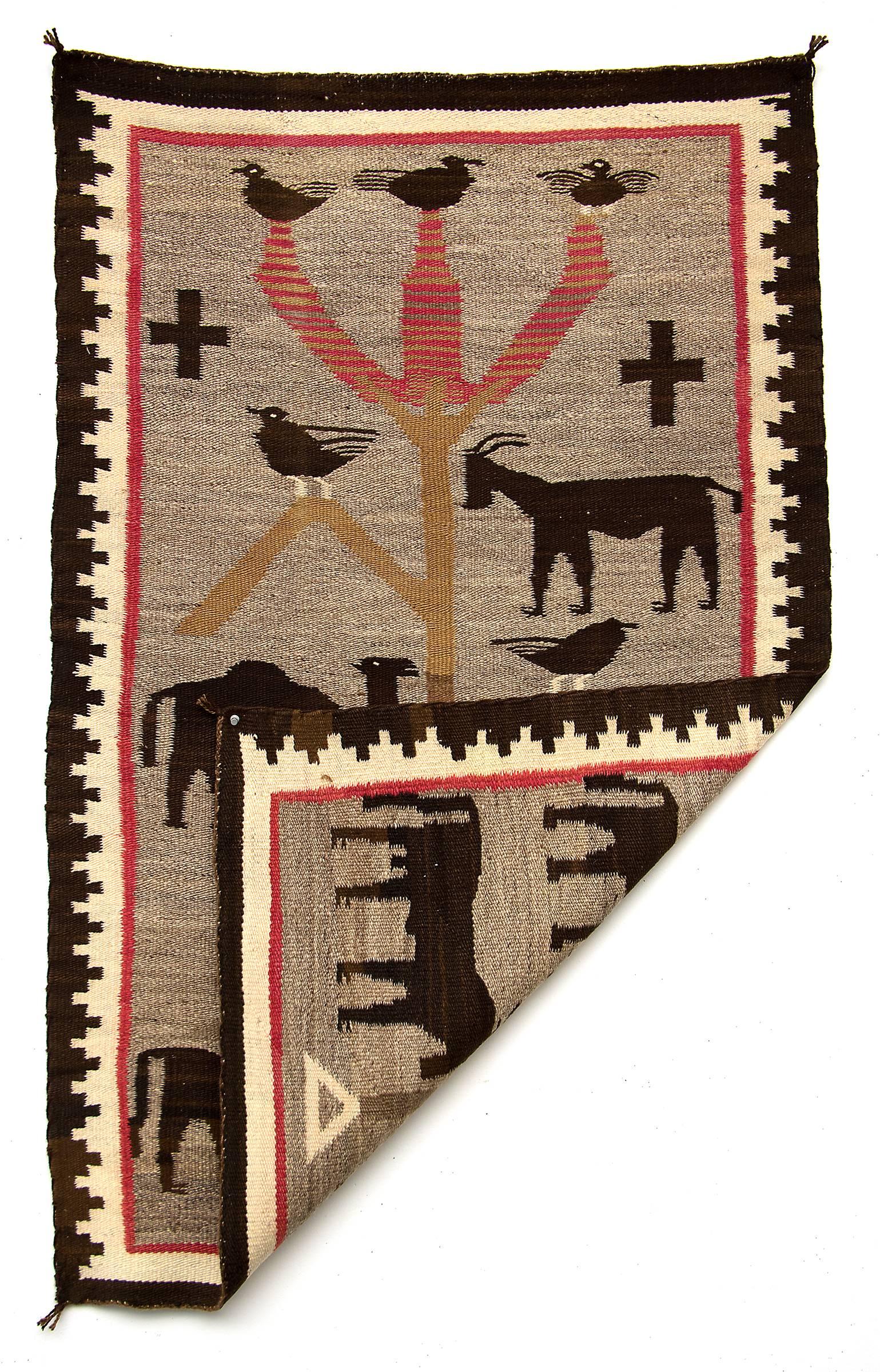 Circa 1900 Navajo pictorial textile/weaving. The 