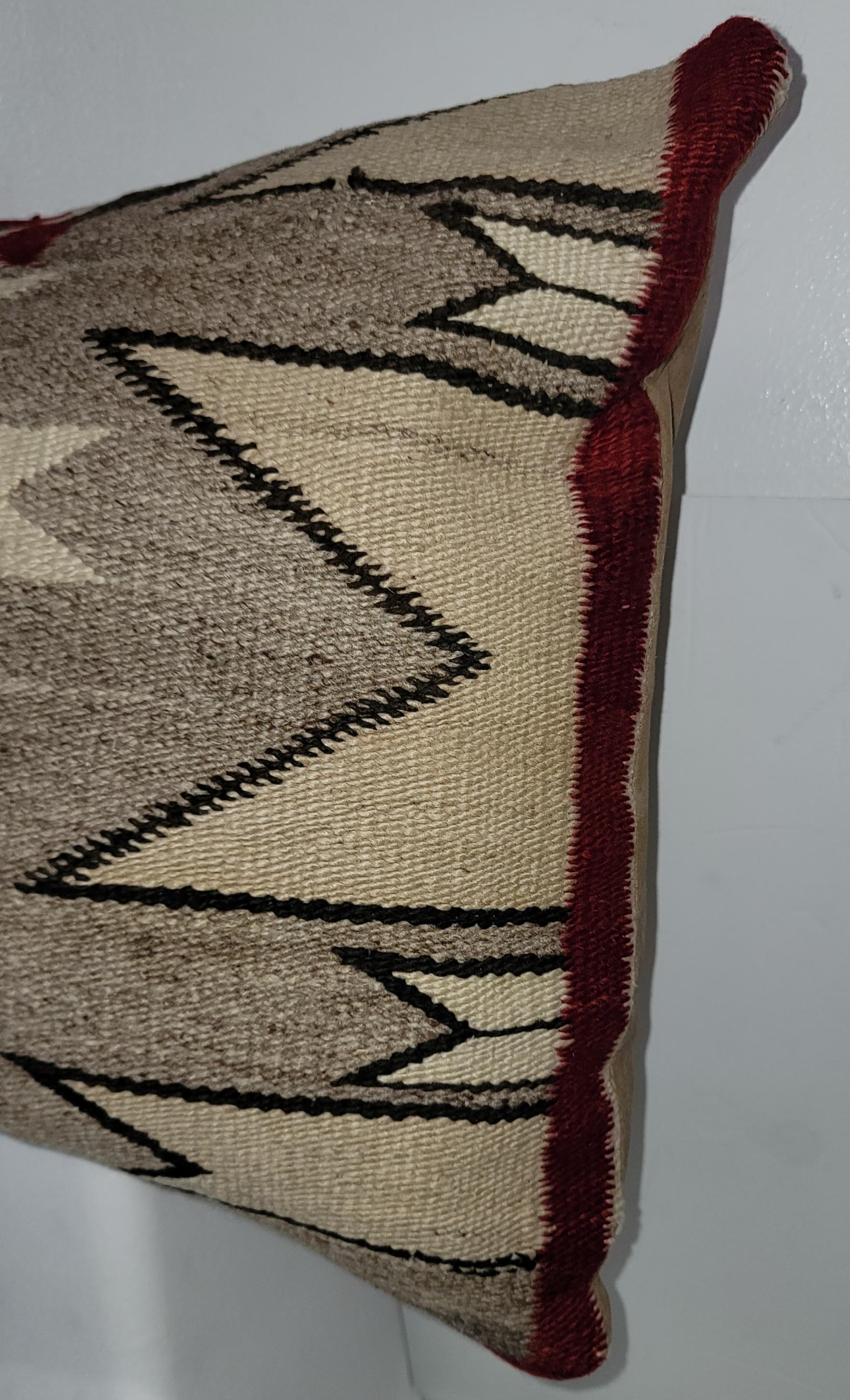 Early Navajo Star Dazzler Indian Weaning Bolster Pillow. Camel Suede Backing and zippered sham. Feather and Down Inserts.
18 x 31