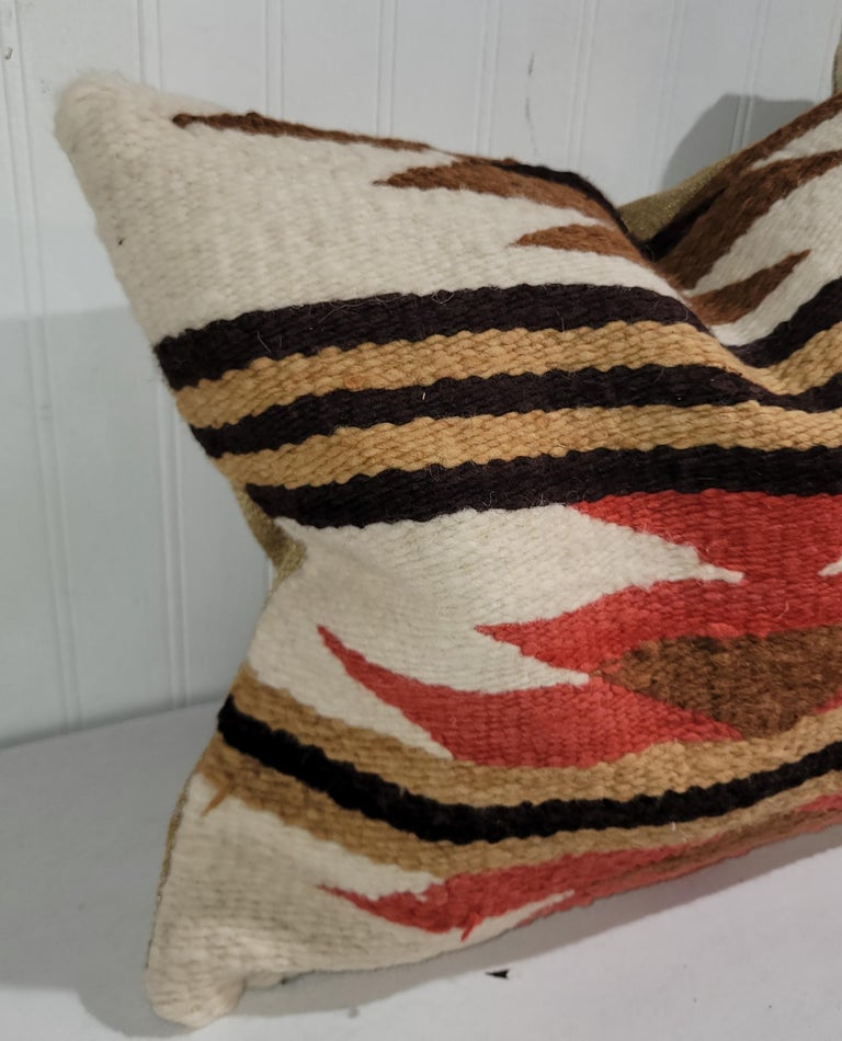 Early Navajo Weaving Bolster Pillows, Pair In Good Condition For Sale In Los Angeles, CA