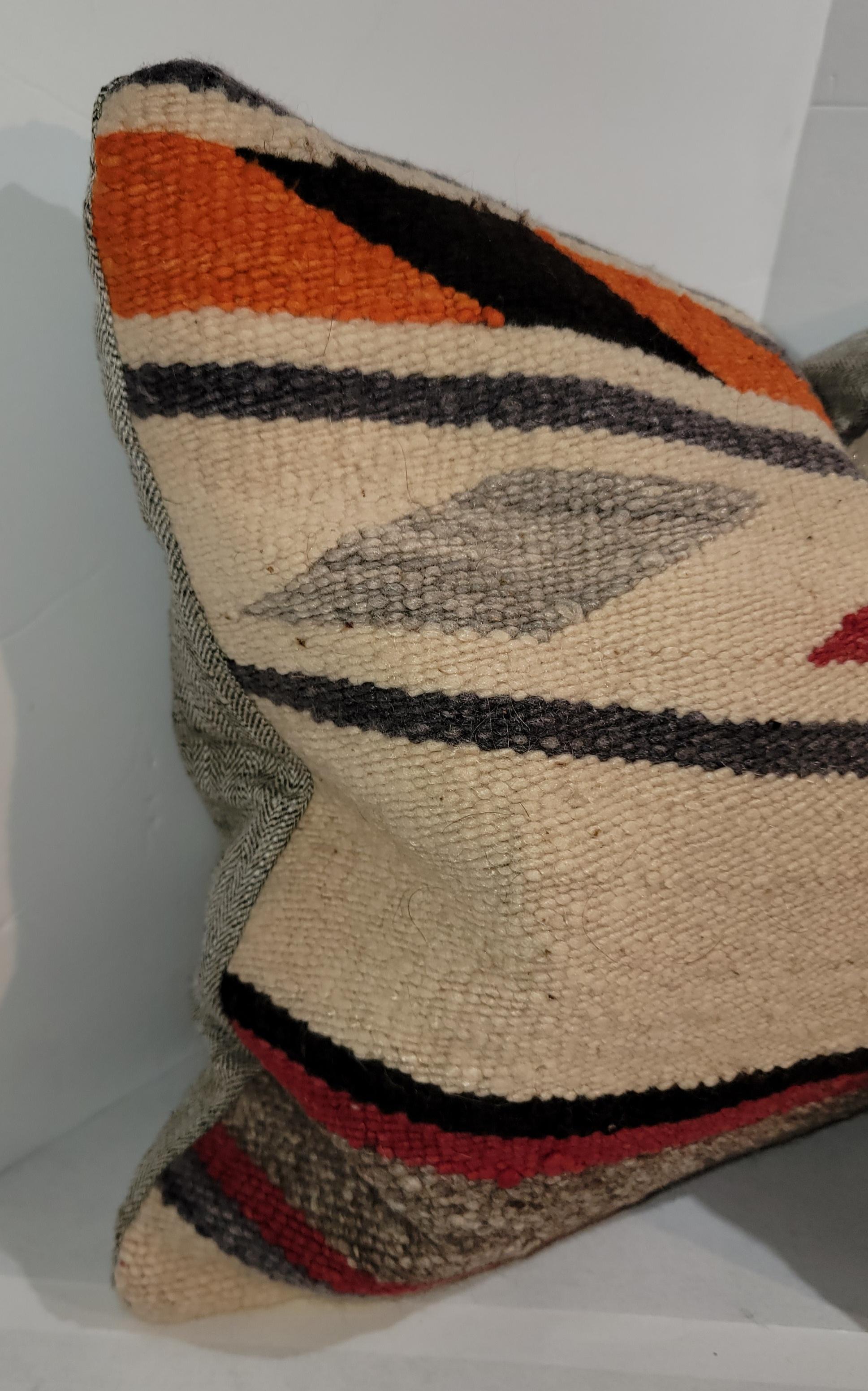 Adirondack Early Navajo Weaving Pillows, Pair For Sale