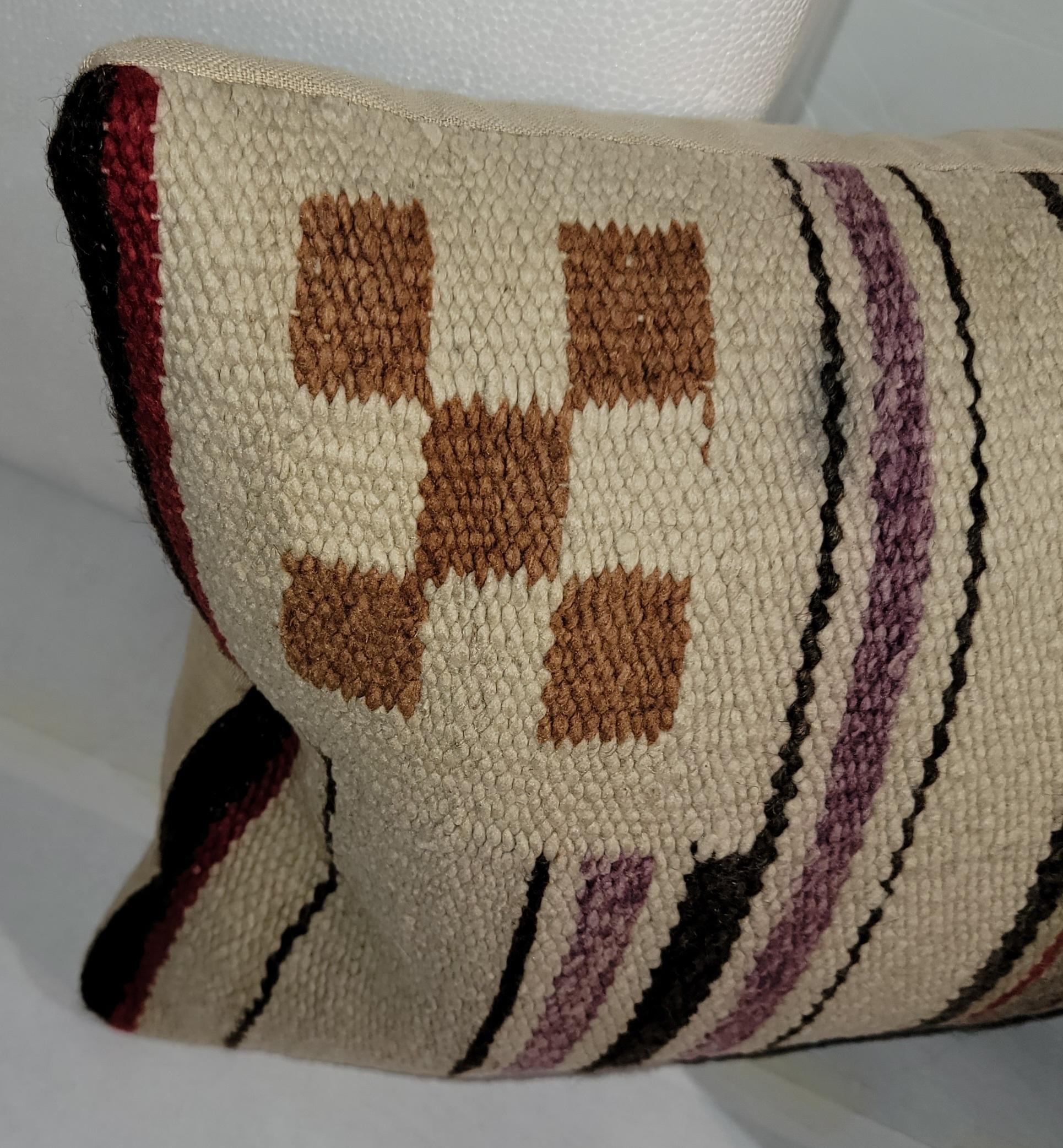 Adirondack Early Navajo Weaving Saddle Blanket Pillows For Sale