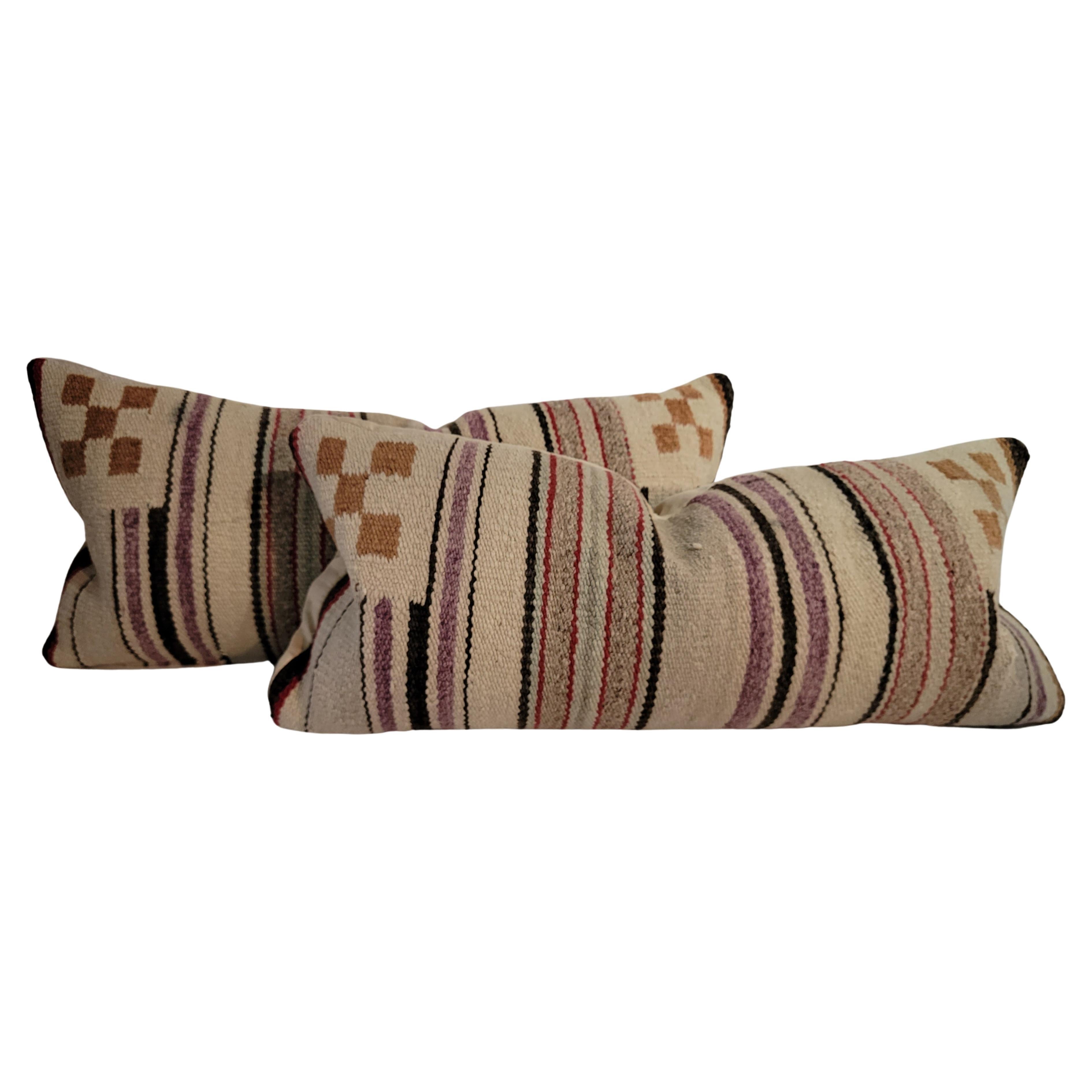 Early Navajo Weaving Saddle Blanket Pillows